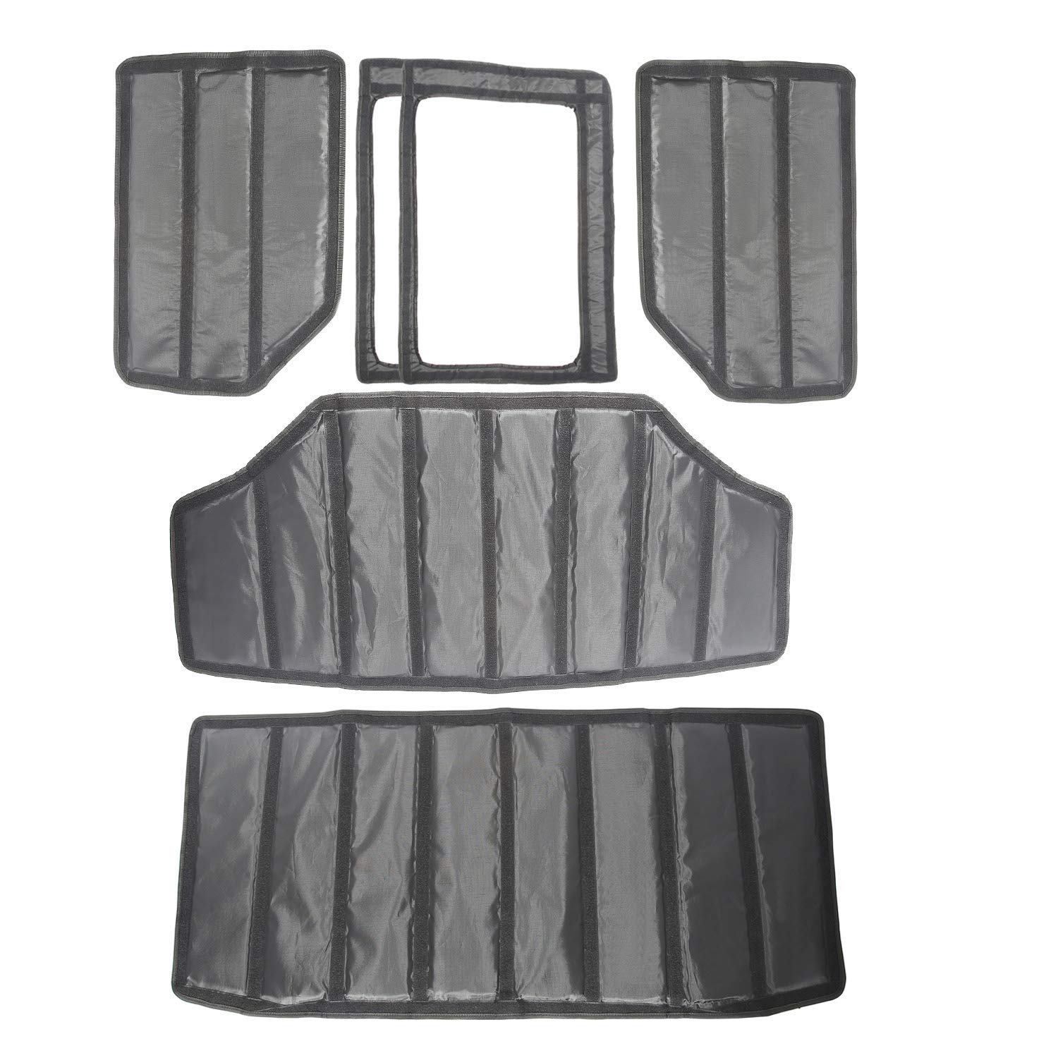 Sound Deadener Heat Insulation Kit for 2012-2018 Jeep Wrangler JK | Noise Dampening Mat, Thermal Insulation Cotton Pads | Grey 4-Door Hardtop Roof & Rear Window Liner | Reduce Road Noise & Improve Temperature Control for Off-Road Adventures