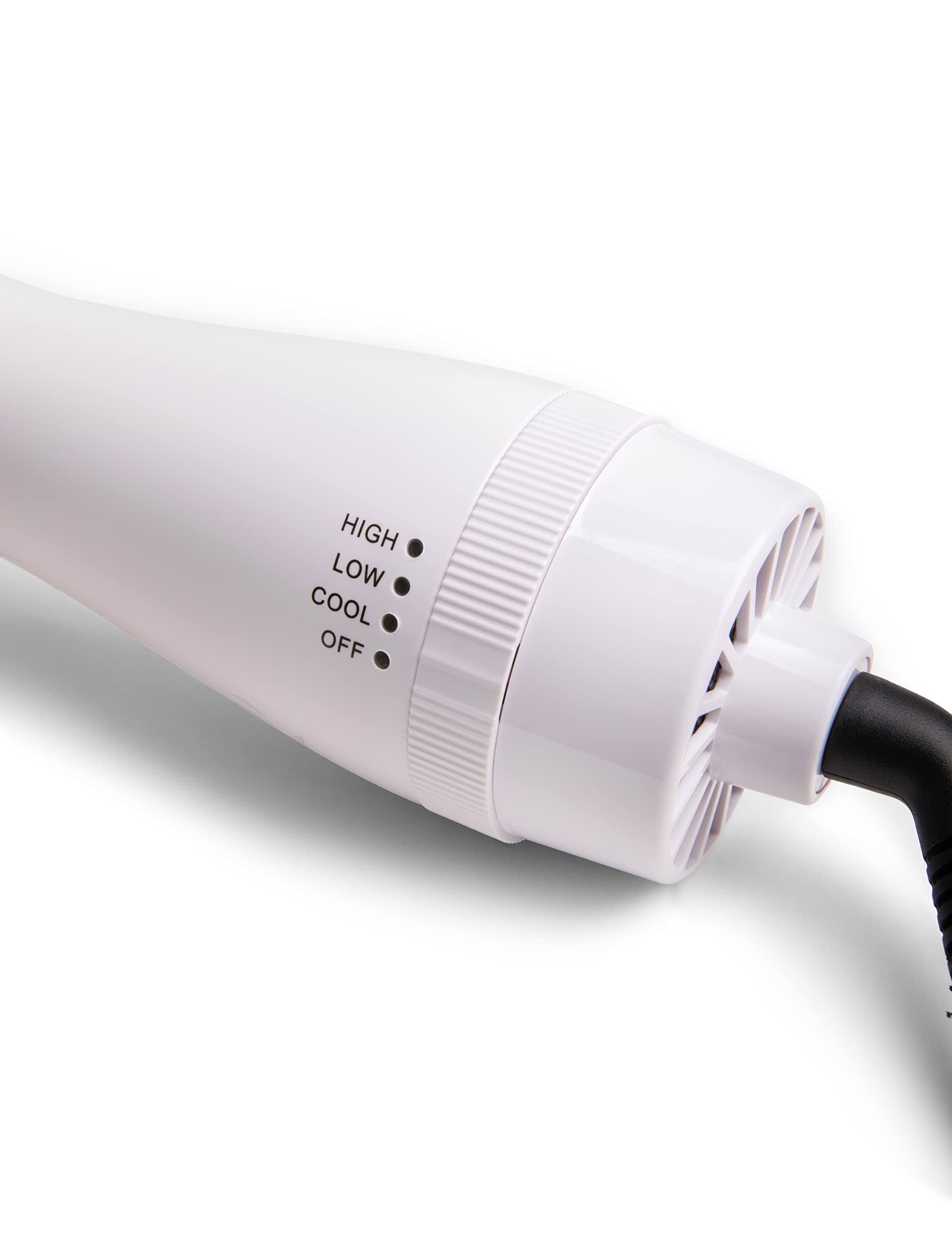 Professional 2-in-1 Hair Dryer Brush with Ceramic Technology | Anti-Frizz Ionic Blow Dryer for Wet & Dry Hair | Adds Volume & Smooths All Hair Types (White) | Perfect for Salon-Quality Styling at Home, Travel & Daily Hair Care