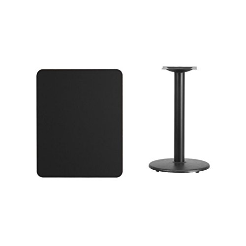 BOWERY HILL 24 x 30 Inch Black Restaurant Dining Table - Perfect for Small Spaces, Kitchens, and Modern Dining Rooms