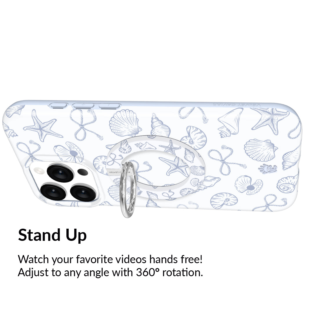 Premium Coastal Seashells MagSafe Grip Ring - Secure Phone Holder with 360° Rotation for iPhone 14/13/12 Series - Perfect for Beach Vacations, Outdoor Adventures & Daily Commute