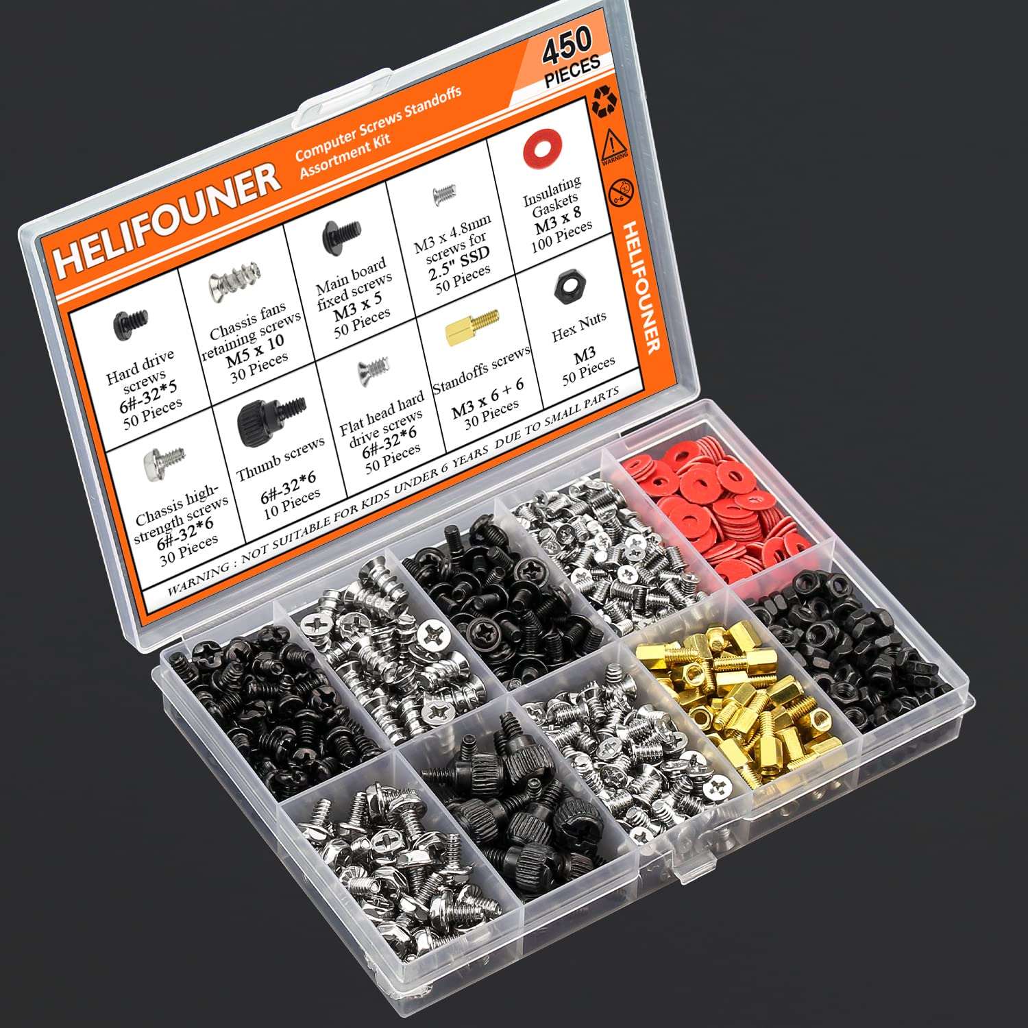 450-Piece Computer Standoffs & Screws Assorted Kit - Compatible with 2.5
