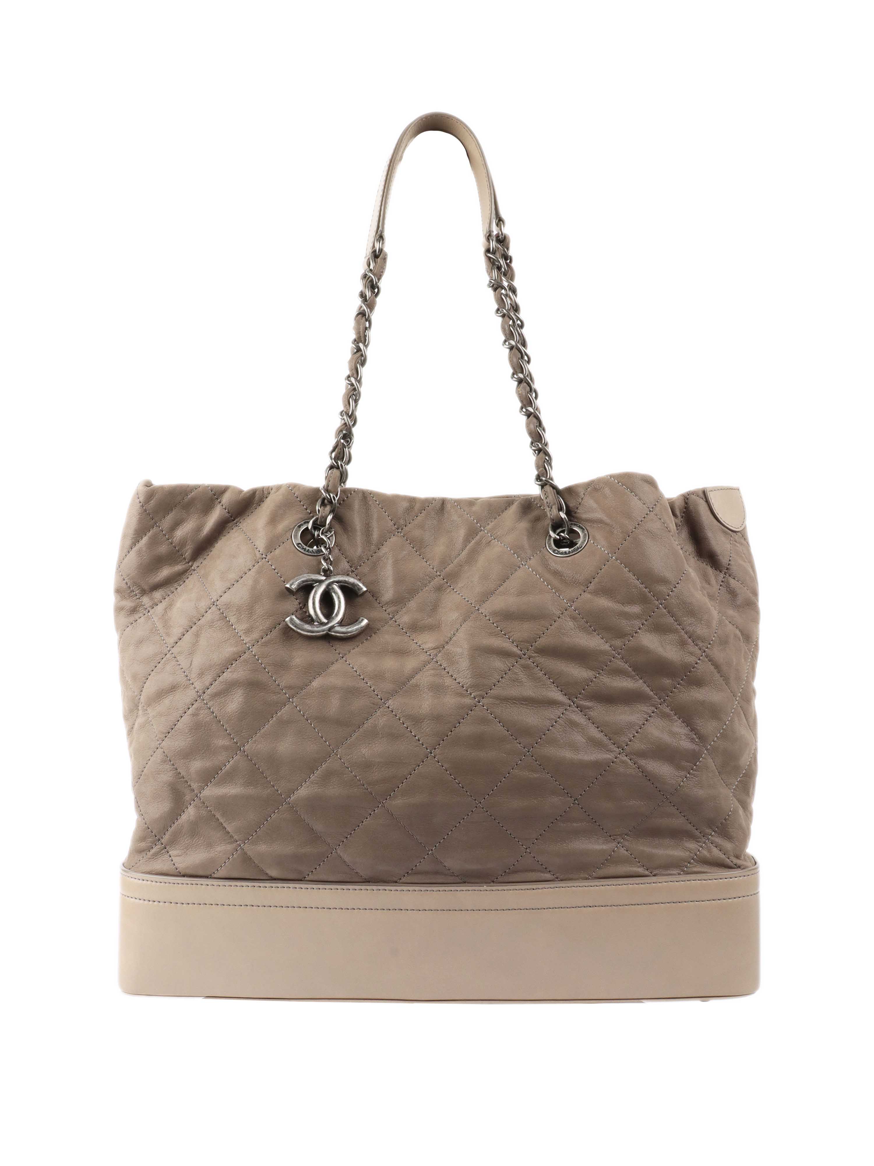 Chanel Grey Quilted Calfskin Tote Bag - Luxury Designer Handbag for Women | Perfect for Work, Travel & Everyday Use