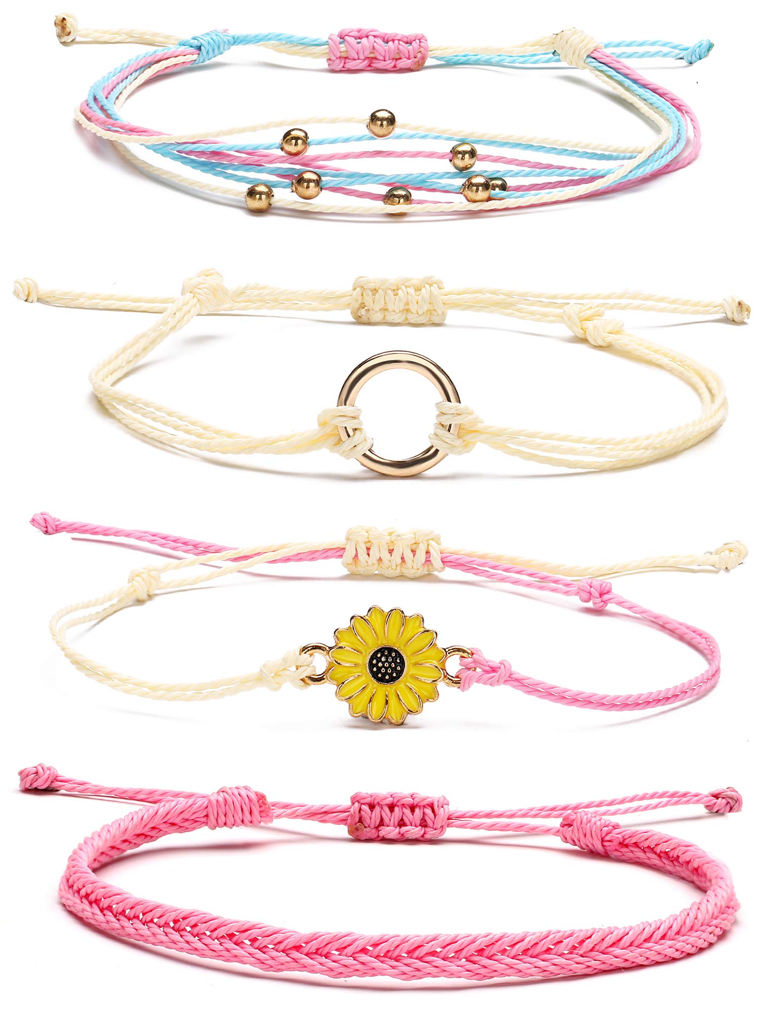 Trendy Adjustable String Bracelets for Women - Waterproof Friendship & Ankle Bracelets - Perfect for Summer Outfits, Beach Parties, Surfer Gifts, and Stocking Stuffers | Great for Casual Wear, Boho Style, and Festival Accessories
