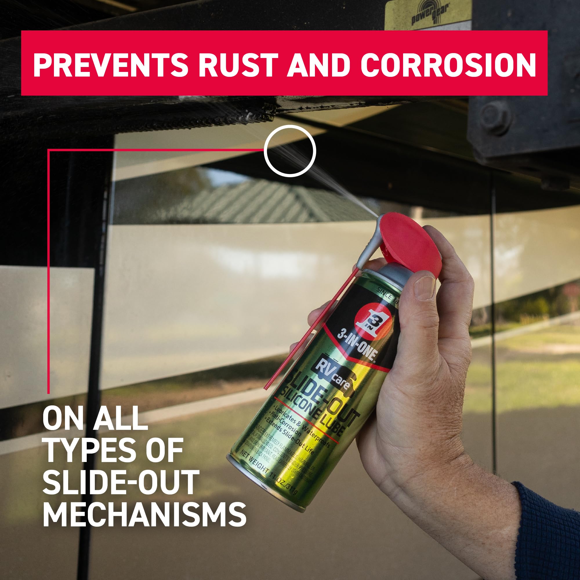 3-IN-1 RV Slide-Out Silicone Lubricant - Premium RV Slide-Out Lubrication for Smooth Operation - 11 OZ (1-Pack) - Perfect for RV Maintenance, Camping & Travel Accessories