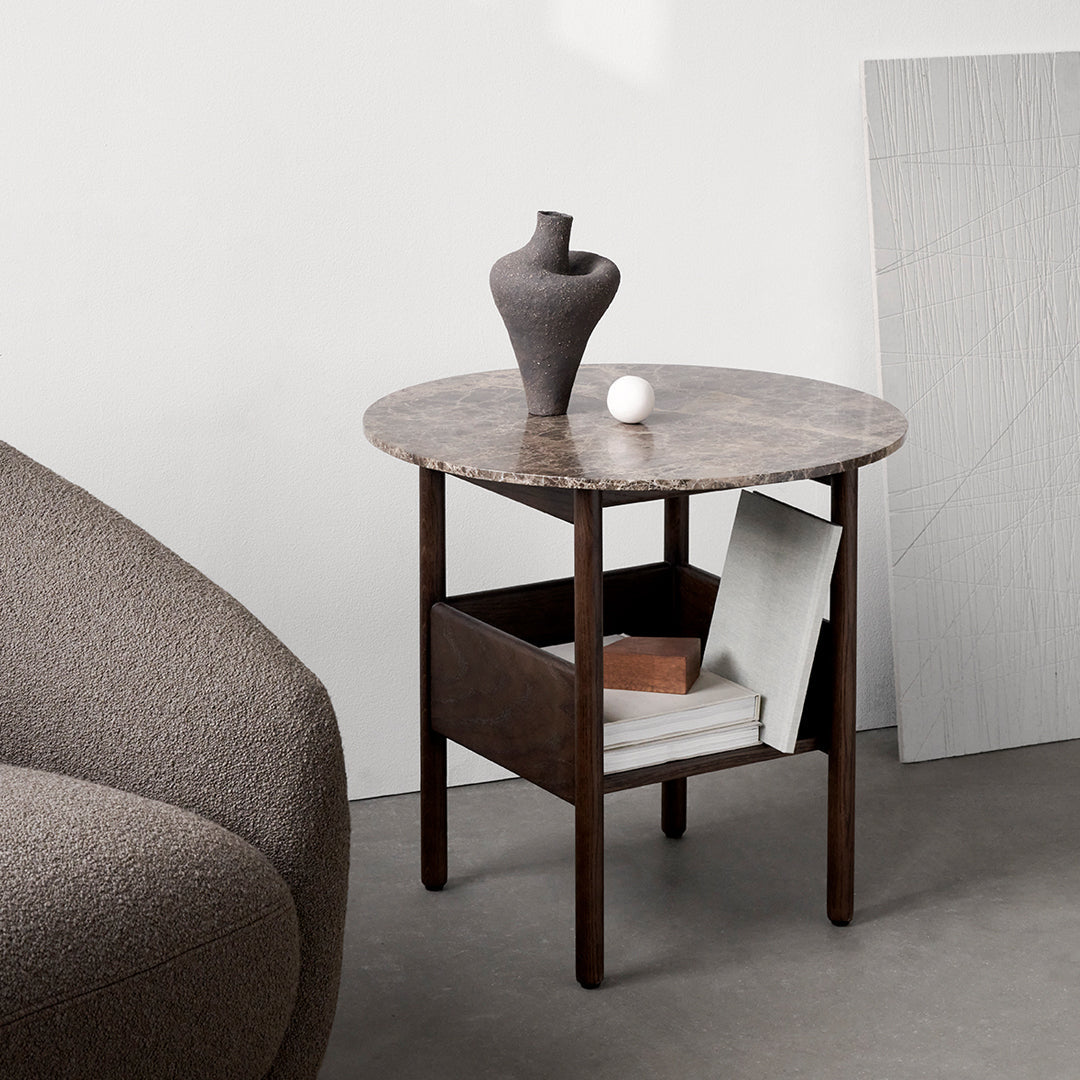 Round Side Table for Living Room - Modern End Table with Storage Shelf - Perfect for Small Spaces, Bedroom, or Patio Decor