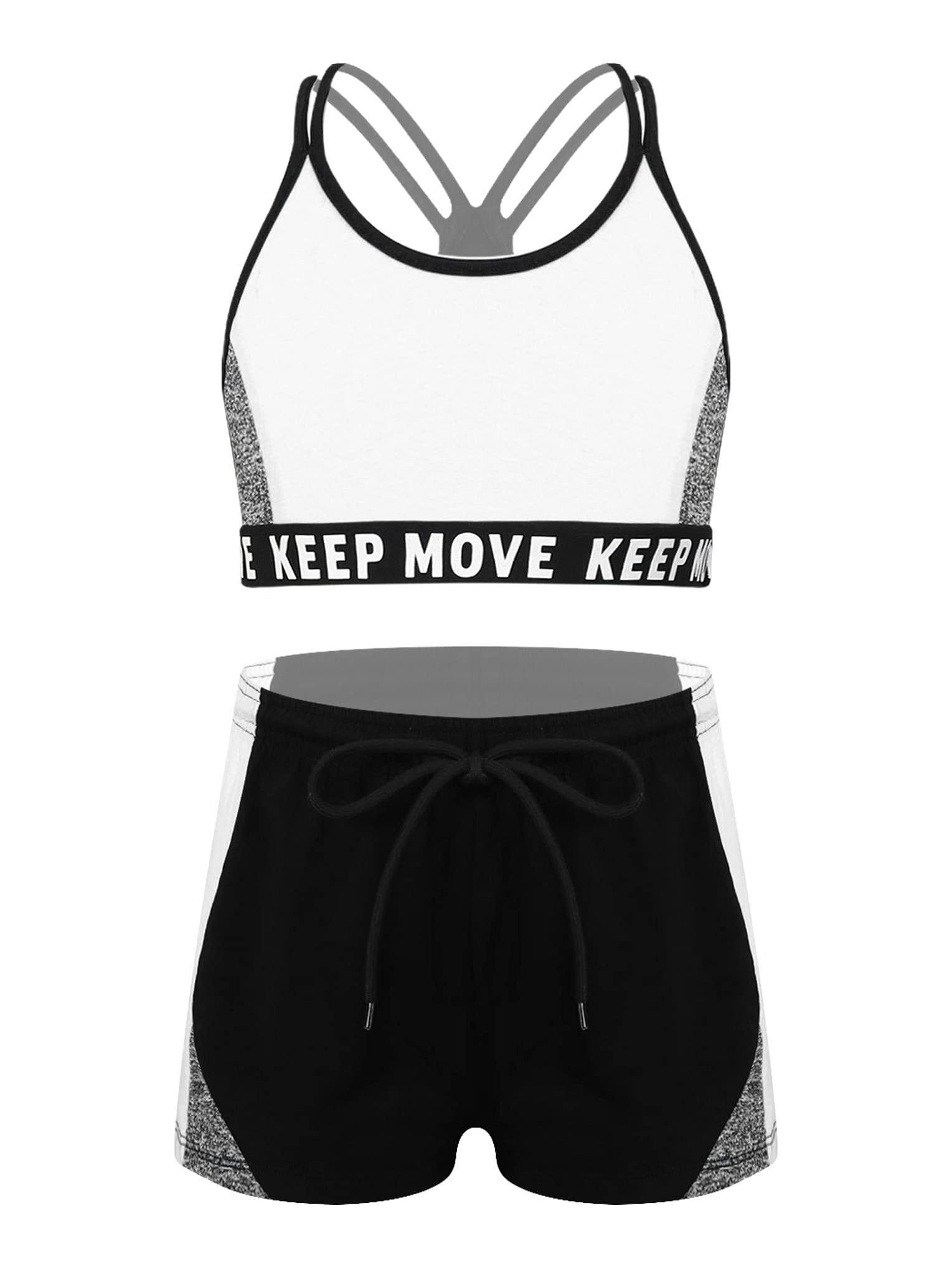 Hansber Girls 2-Piece Gymnastics Outfit - Tie-Dye Crop Top & Boyshorts Set for Dance, Swim & Sports | Breathable Athletic Wear for Kids' Training, Beach & Pool Activities