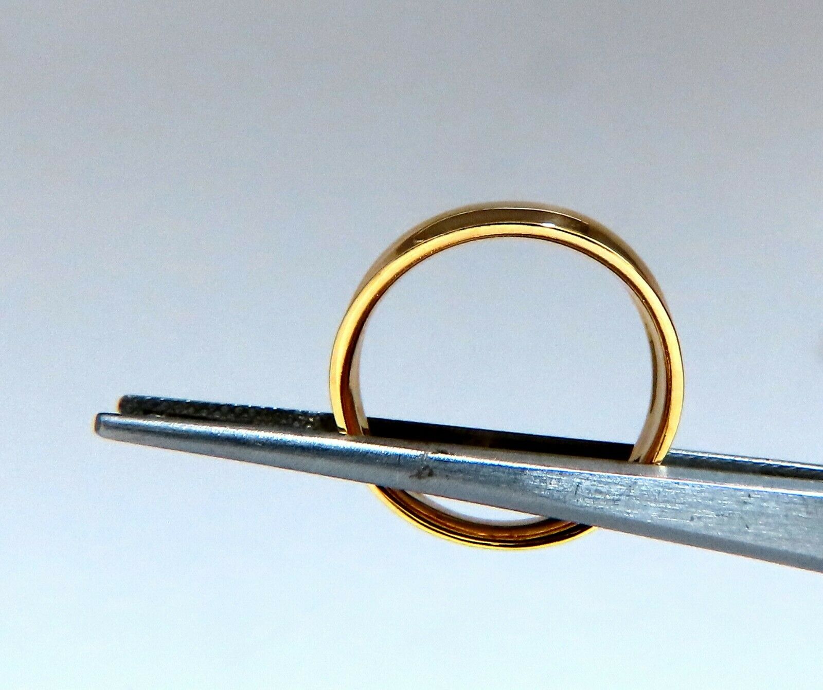 14K Gold Wide Flat Band Slightly Domed Ring - Elegant Stackable Ring for Everyday Wear or Special Occasions