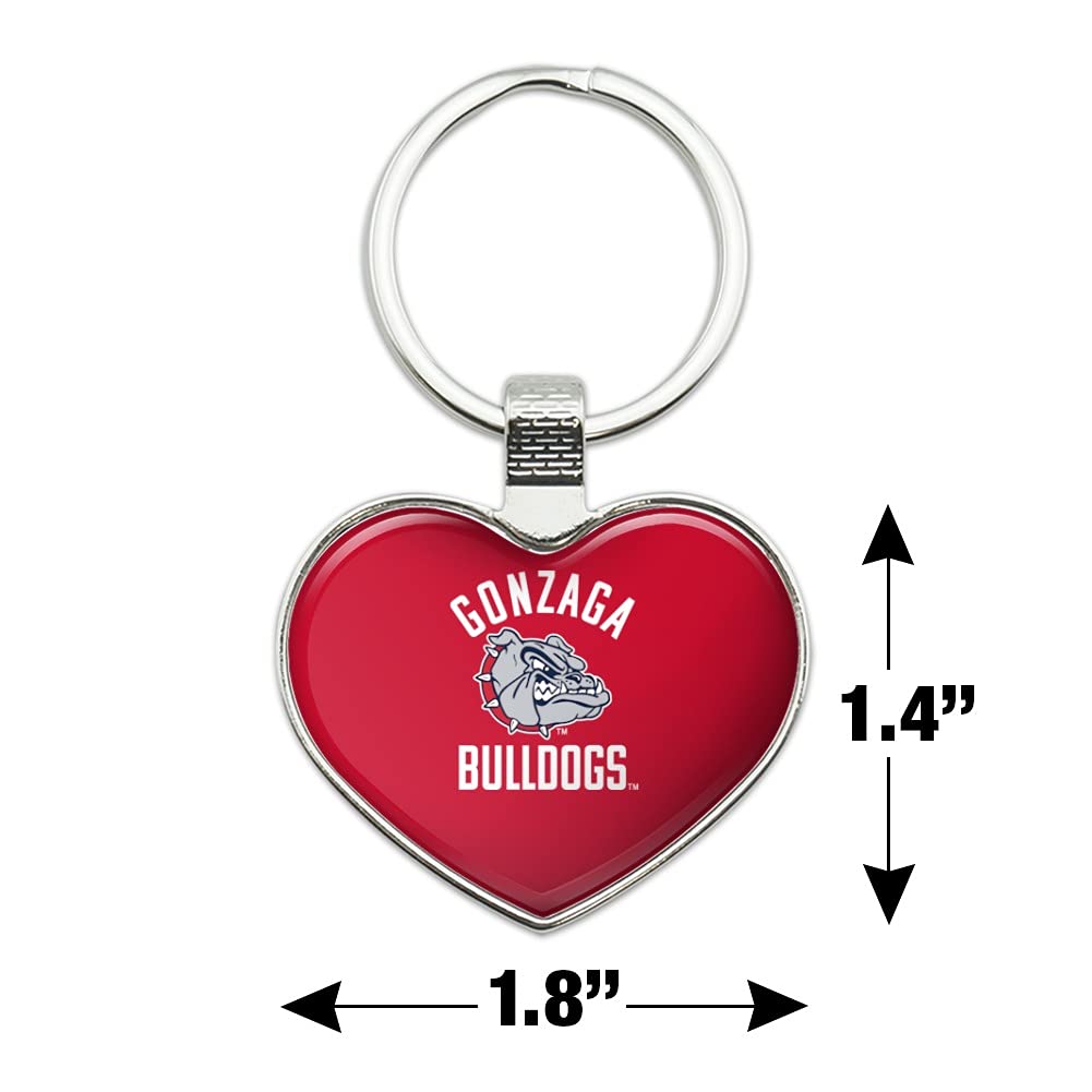 Gonzaga University Bulldogs Heart-Shaped Metal Keychain - Durable Key Ring for Fans & Alumni - Perfect for Keys, Bags, and Gifts
