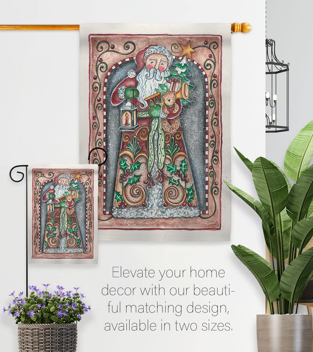 Santa Christmas House Flag Set with Pole - 28