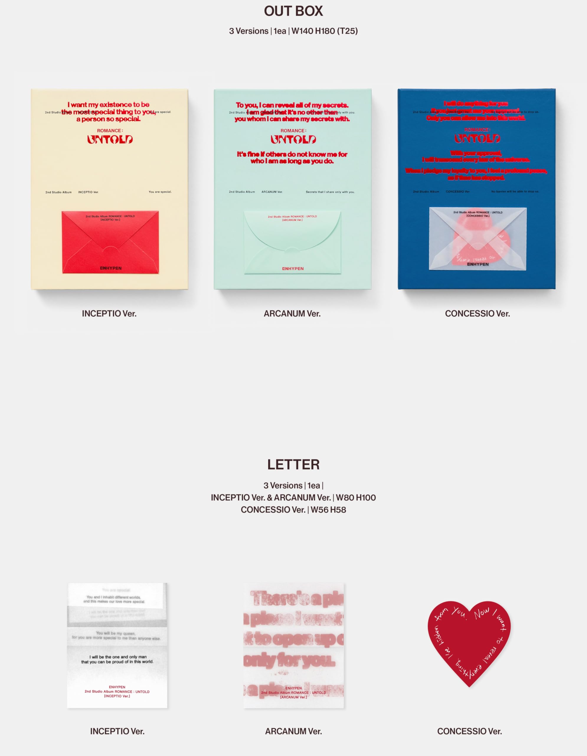 ENHYPEN ROMANCE : UNTOLD 2nd Full Album Standard 3 Versions + ENGENE 7 Versions Set - Kpop Merchandise | DHL Express Shipping | Perfect for Kpop Fans Collection & Gift Giving
