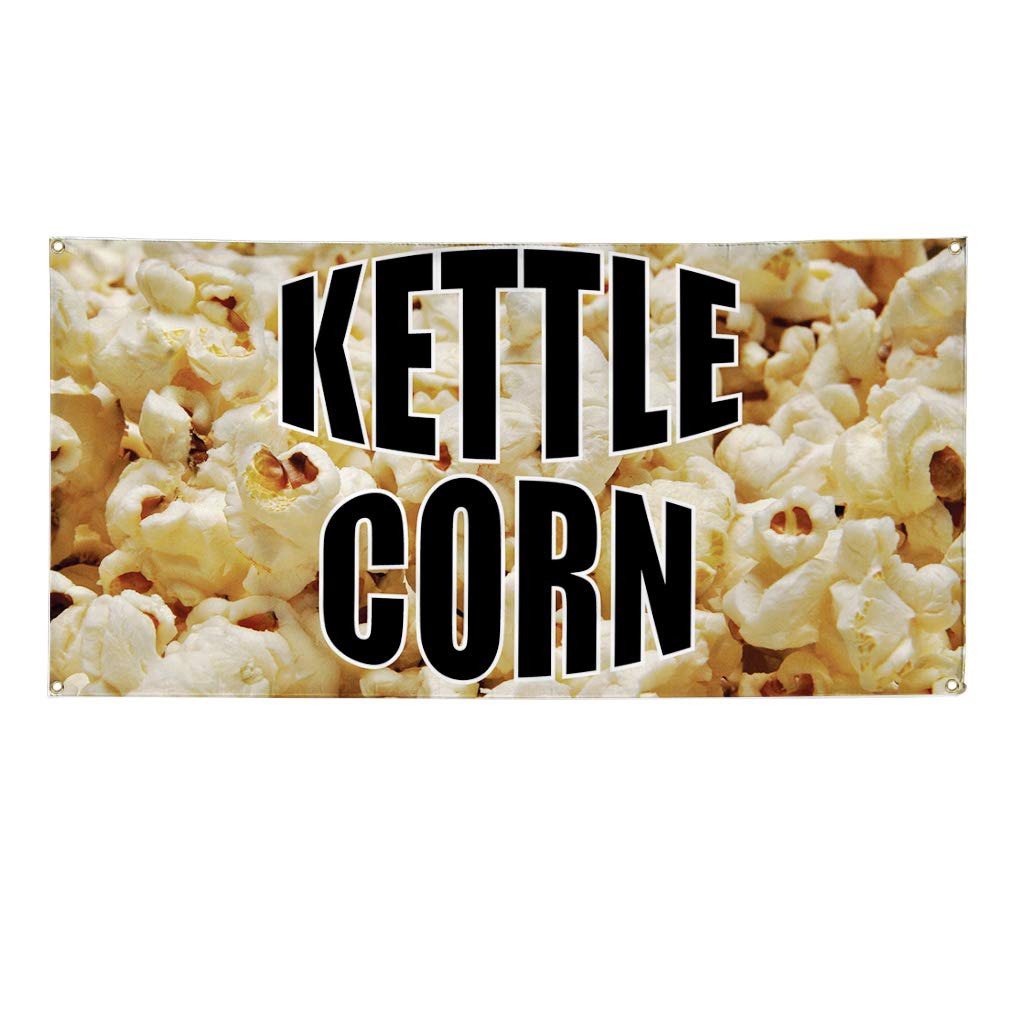 Premium Vinyl Banner - 60x144 Inches with 10 Grommets | Weatherproof Outdoor Advertising Sign for Kettle Corn, Food & Beverage, Industrial Yard | Perfect for Festivals, Farmers Markets & Business Promotion