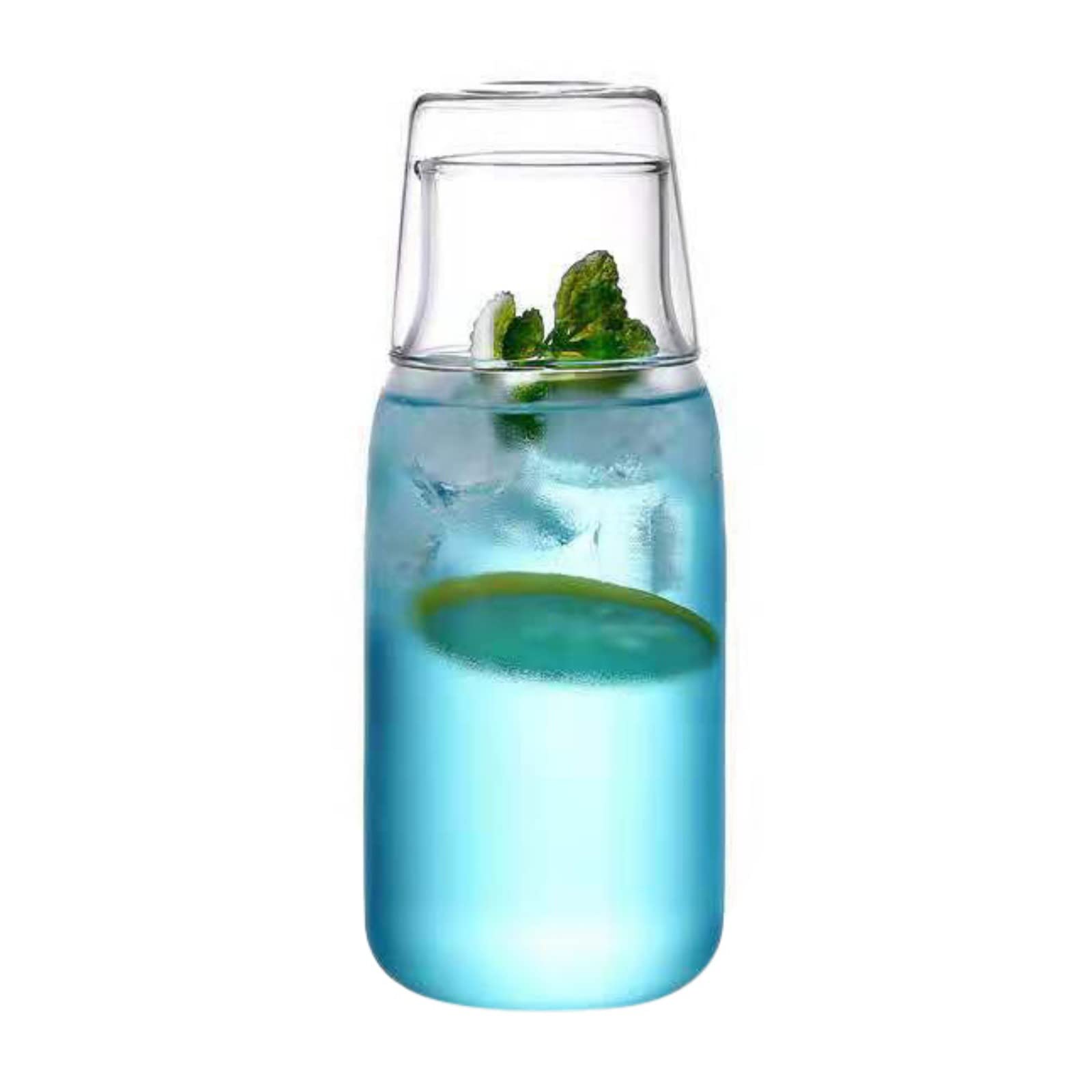 Premium Glass Water Carafe Set with Tumbler - Clear Pitcher for Juice, Tea & Water - Includes Nightstand Carafe & Mouthwash Bottle - Perfect for Bedroom, Bathroom & Kitchen Use - Ideal for Hydration, Entertaining & Nighttime Convenience