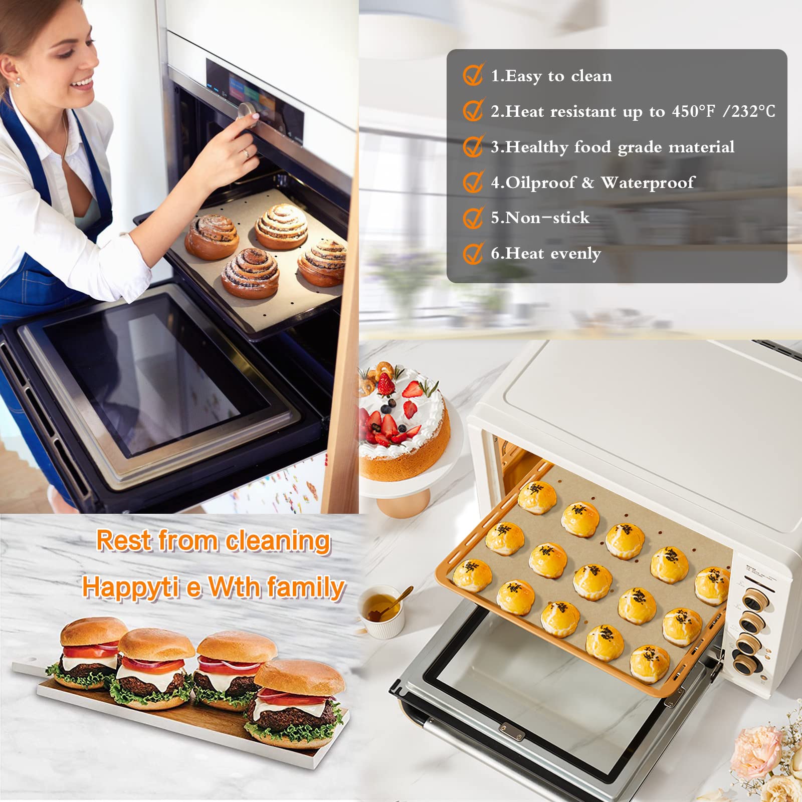 100 PCS Unbleached Parchment Paper Sheets - 11x9 Inch Perforated Square Liners for Air Fryers (Cuisinart, Breville, Black+Decker) & Toaster Ovens | Non-Stick Baking, Roasting & Cooking | Eco-Friendly Kitchen Essential