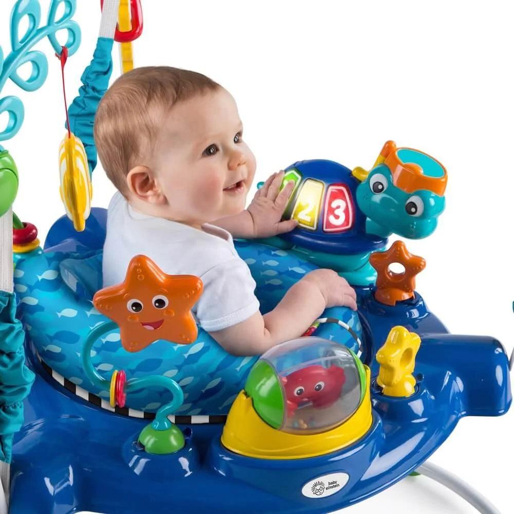 Baby Einstein Neptune's Ocean Discovery Activity Jumper - Interactive Baby Toy with Lights & Music for Early Learning Development - Perfect for Playtime, Sensory Stimulation & Motor Skills Growth