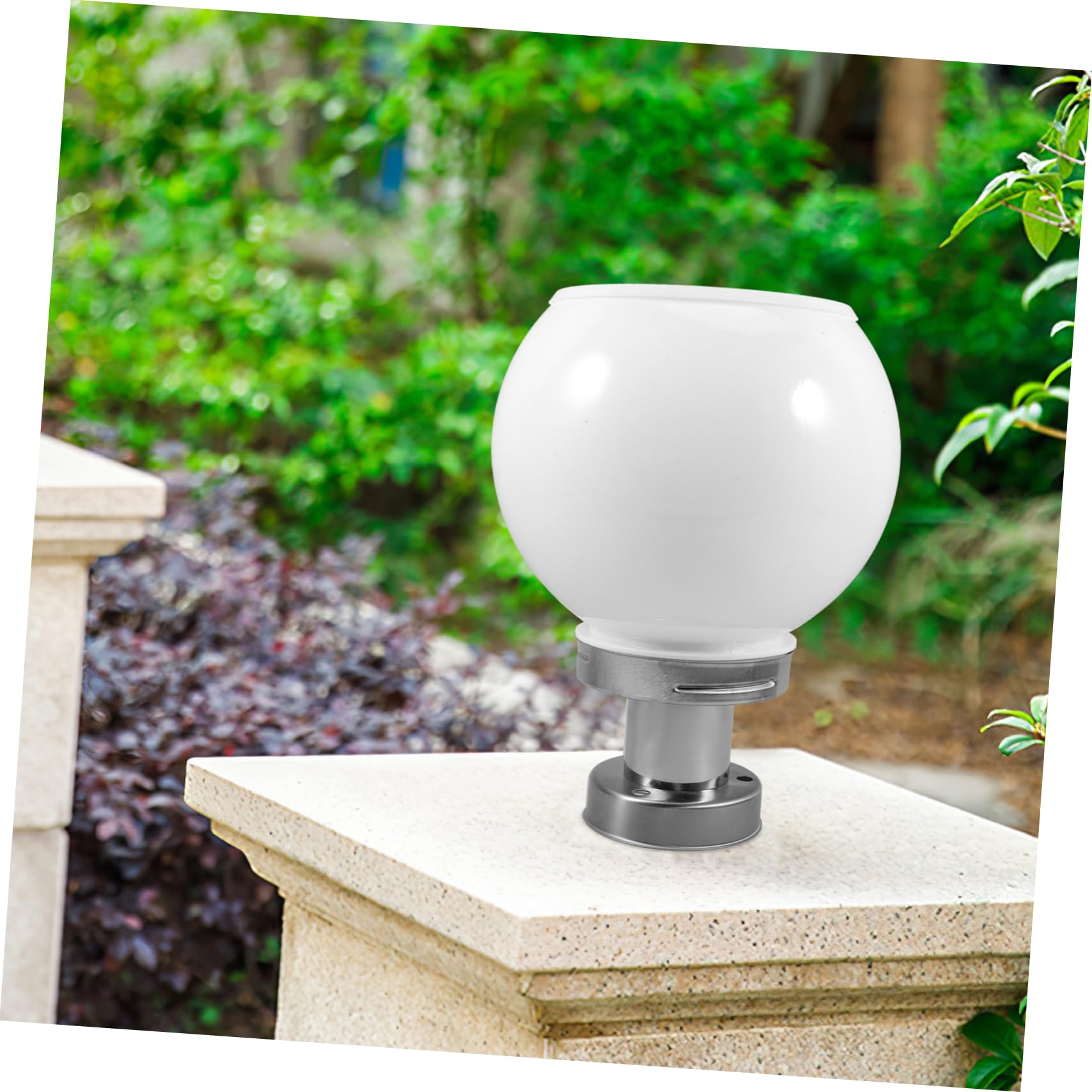 Solar Powered Outdoor Lights - Waterproof LED Solar Fence Lights, Walkway Lights, Garden & Pathway Lighting for Yard, Patio, Driveway - Modern White Column Ball Lamp for Nighttime Safety & Decoration