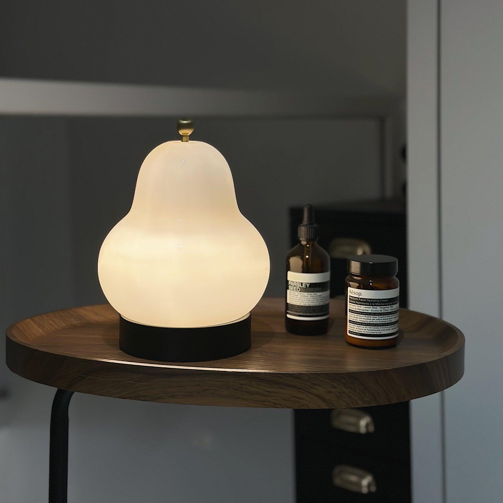 Pear Rechargeable LED Table Lamp with Built-in Battery - Perfect for Bedroom, Office, and Night Reading