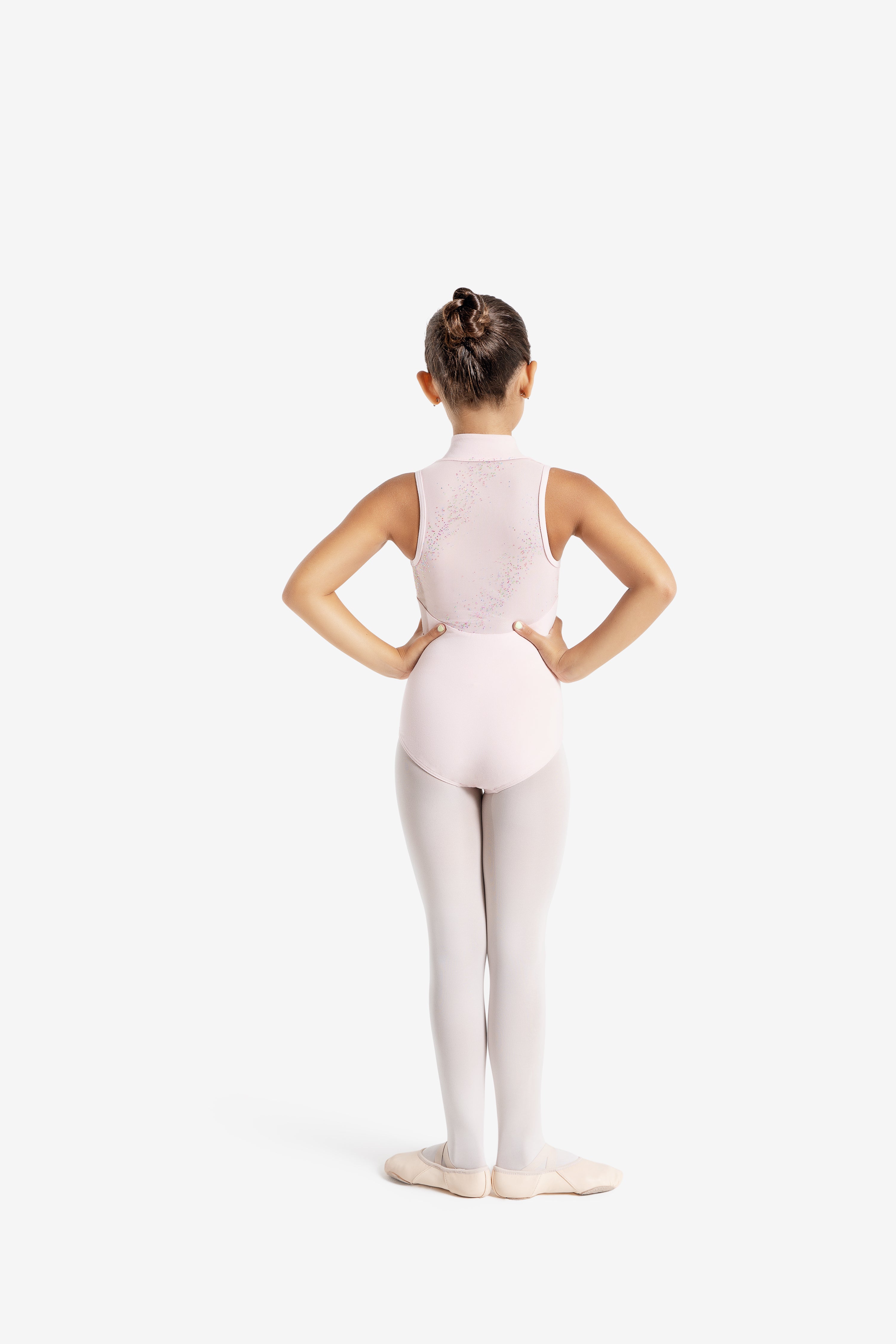 11908C Sparkling Glitter Glam Zip Front Dance Leotard - Perfect for Ballet, Gymnastics & Performance Costumes