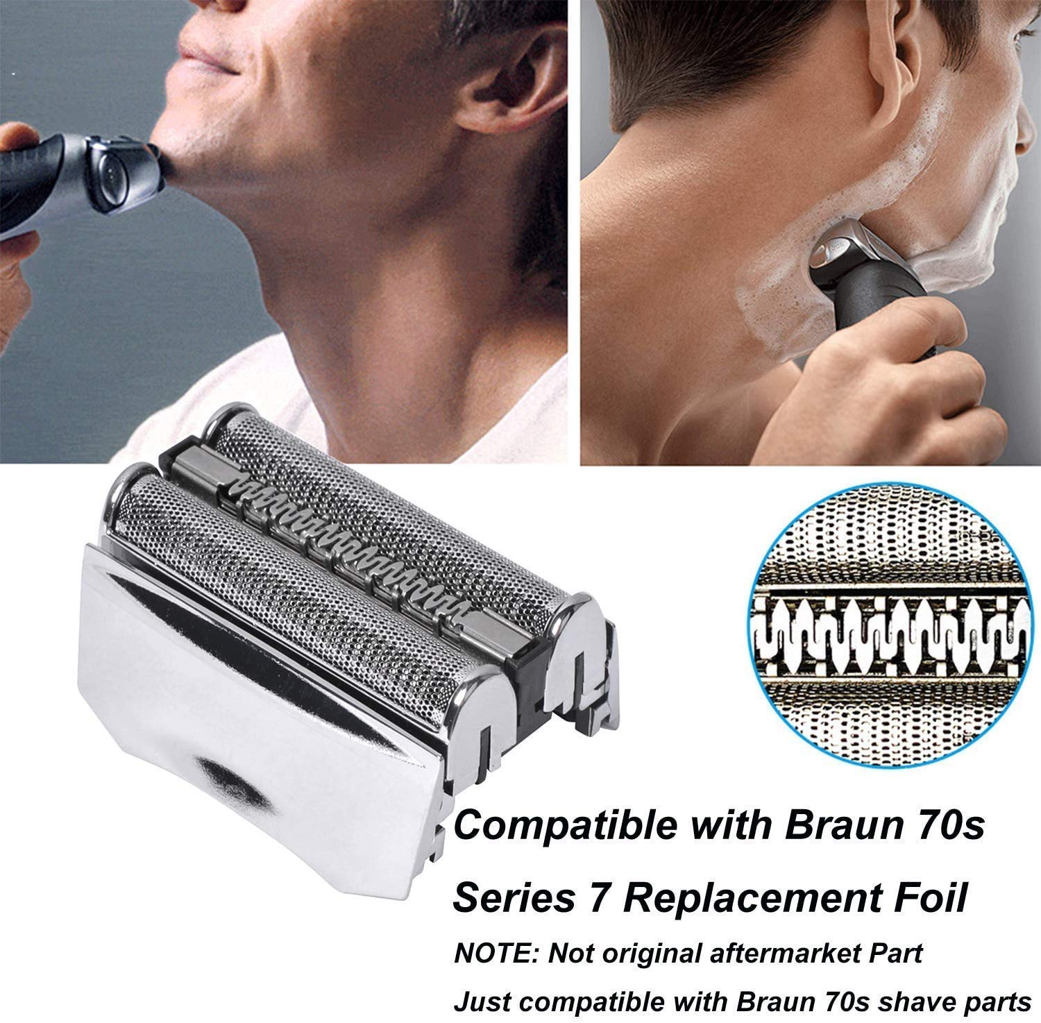 Braun Series 7 799cc 760cc Replacement Shaver Foil & Cutter Cassette Head for Pulsonic 70S - Silver | Precision Shaving Accessory for Men's Grooming at Home or Travel