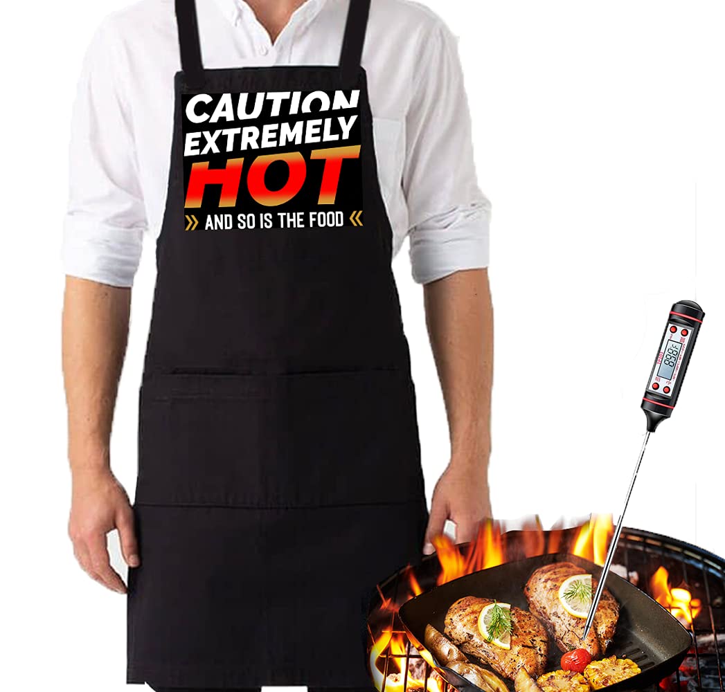 Funny Grill Chef Apron for Men & Women - BBQ, Cooking & Kitchen Essentials - Perfect for Grilling, Hosting & Outdoor Parties
