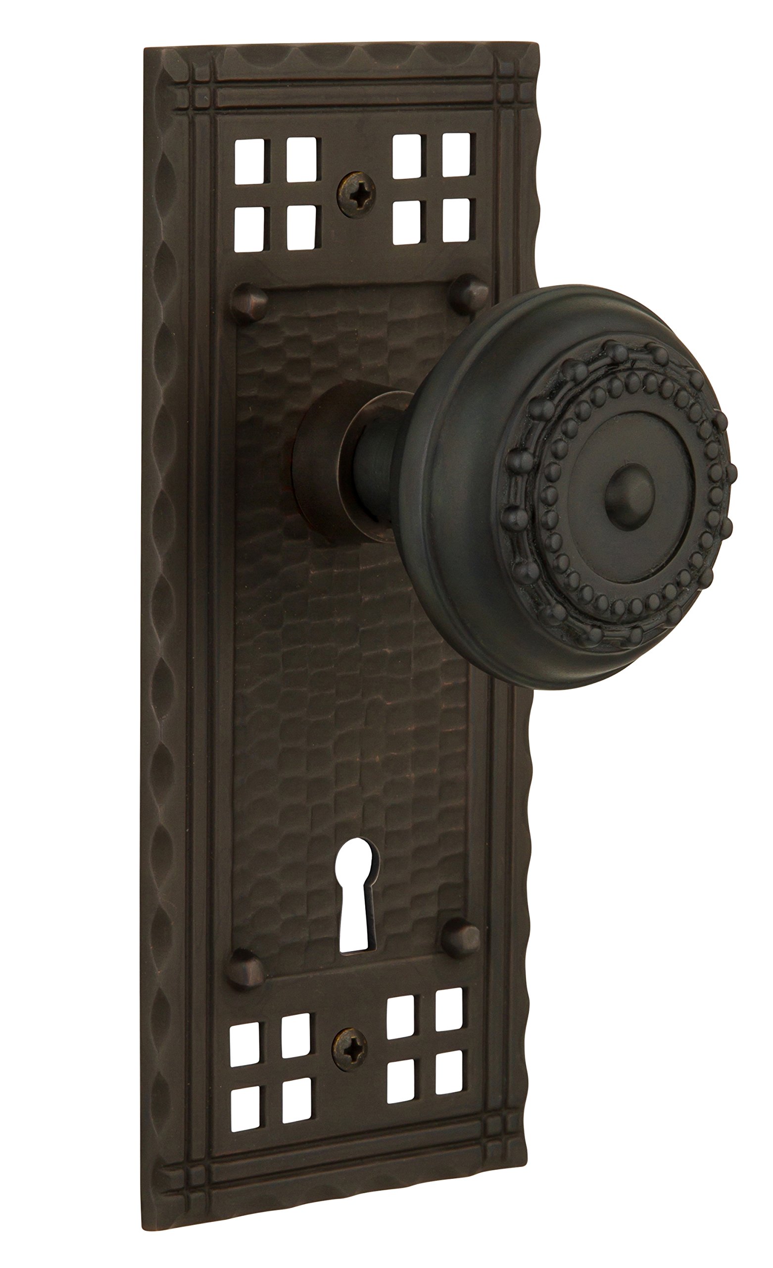 Nostalgic Warehouse Craftsman Plate with Keyhole Meadows Knob, Mortise - 2.25
