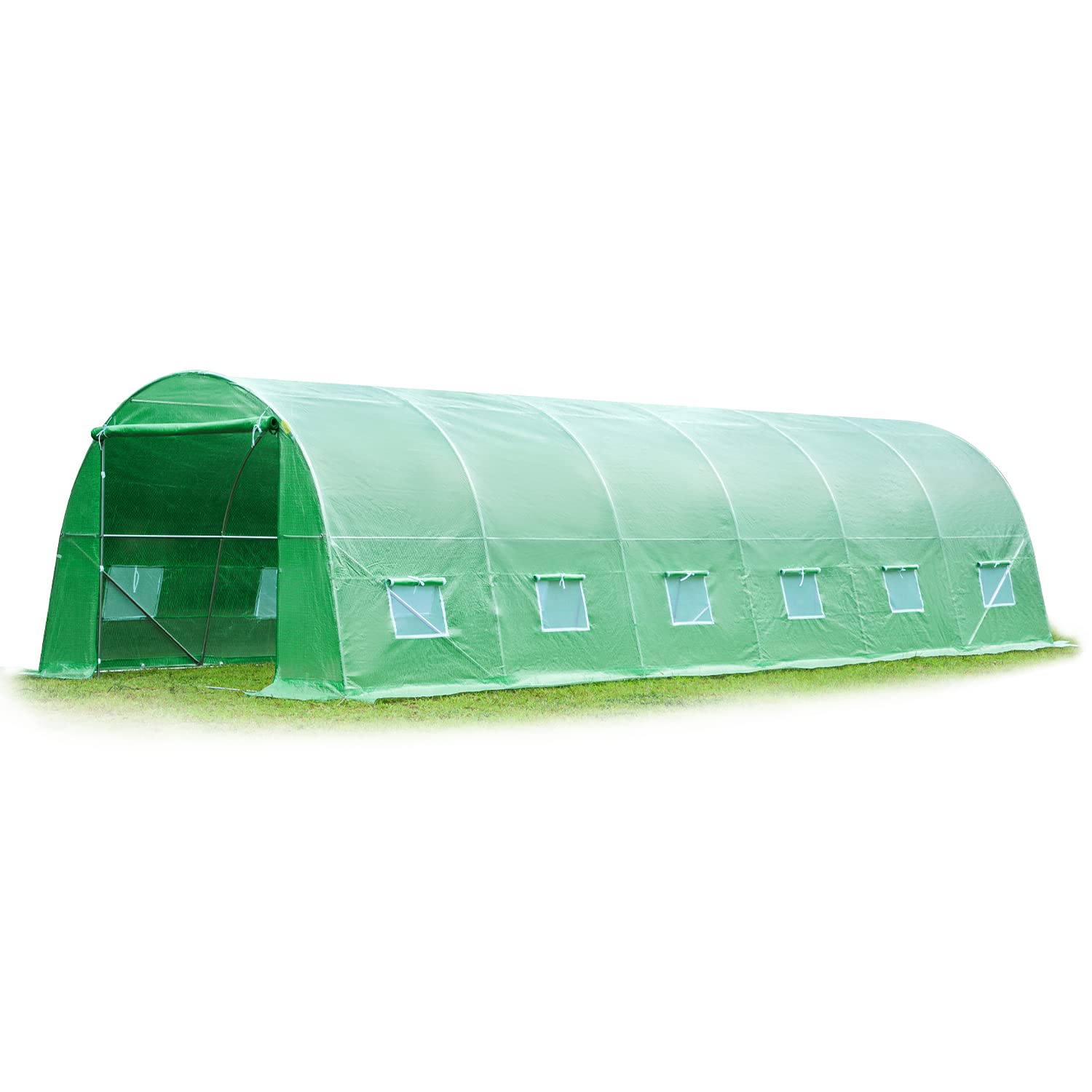 MELLCOM 26' x 10' x 6.6' Walk-in Greenhouse with Reinforced Metal Frame & 12 Ventilation Windows - Durable Outdoor Greenhouse for Gardening, Plant Growing & Backyard Use