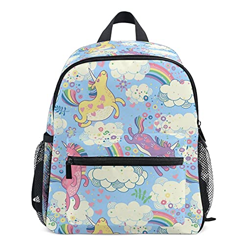 MNSRUU Kids Backpack with Rainbow Unicorns - Cute Toddler Backpack for Preschool & Nursery - Lightweight School Bag for Boys & Girls - Perfect for Daycare, Travel & Outdoor Adventures