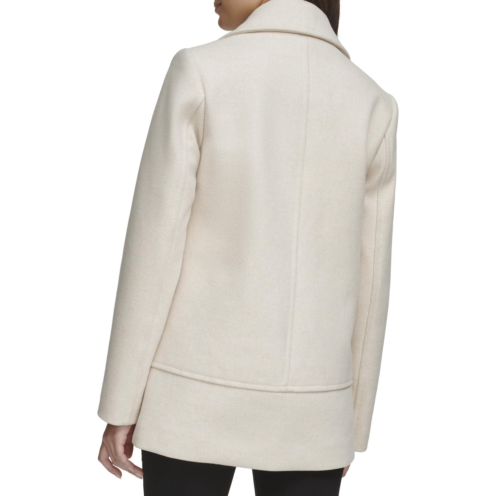 Kenneth Cole Women's Wool Coat with Double Breasted Notch Collar & Button Details - Perfect for Office, Business Meetings & Winter Fashion