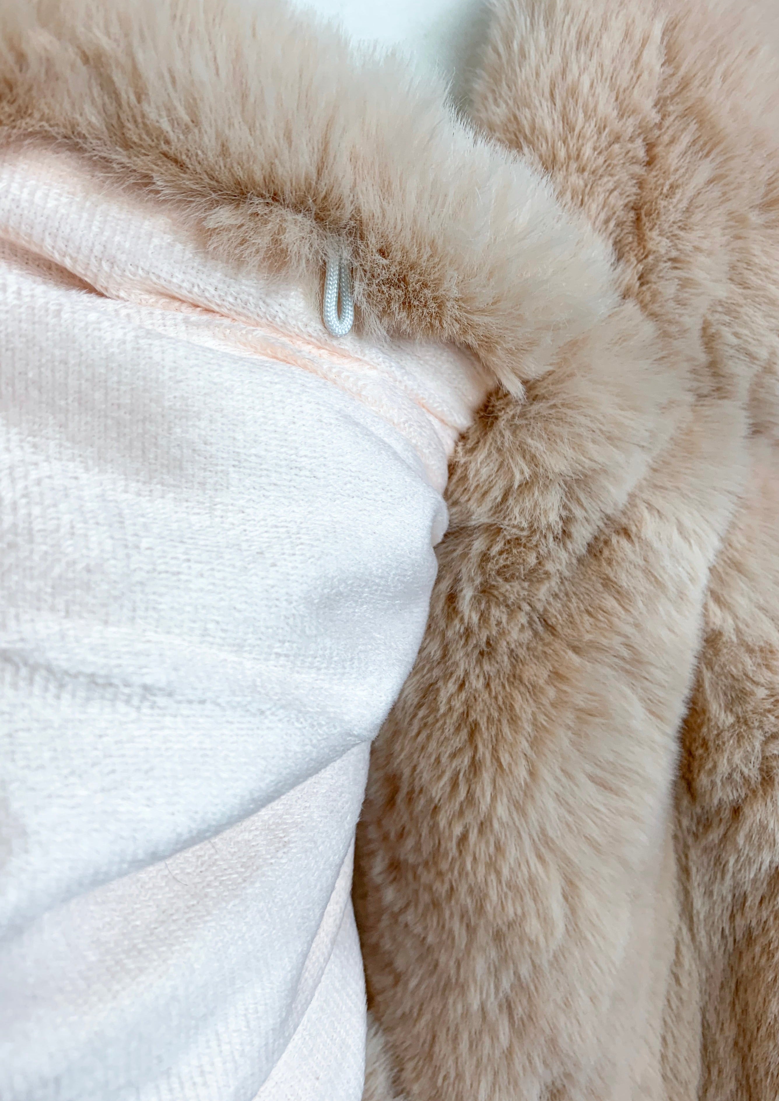 Blush Faux Fur Bridal Cape - Elegant Wedding Shawl for Bride (Audrey DBlu05) | Perfect for Winter Weddings, Photoshoots & Formal Events