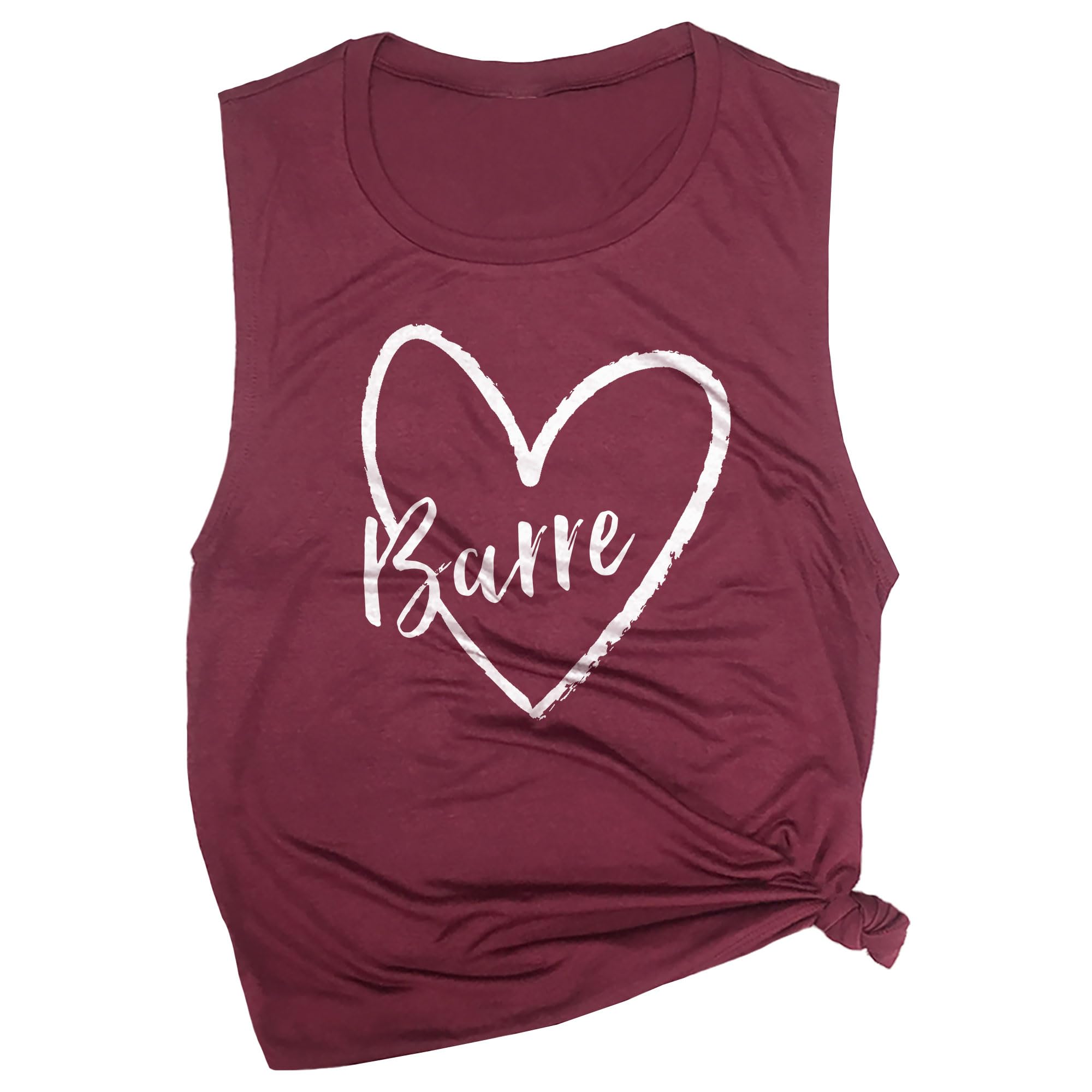 Barre Heart Workout Tank Top - Sleeveless Active Wear for Yoga & Gym