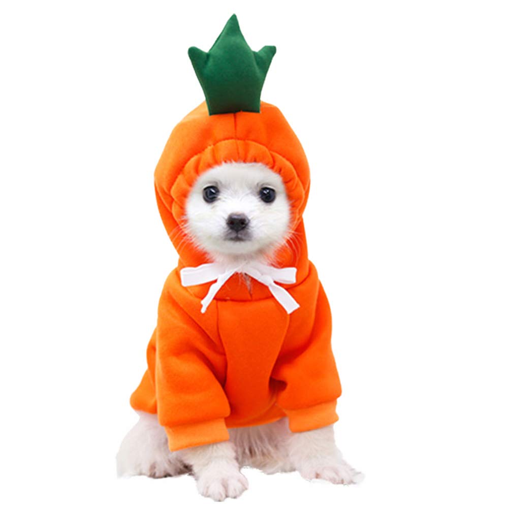 BAYOU Fleece Dog Hoodie - Warm Winter Pet Sweater with Fruit Print Hood for Dogs & Cats - Cozy Puppy Pullover for Outdoor Walks & Indoor Lounging