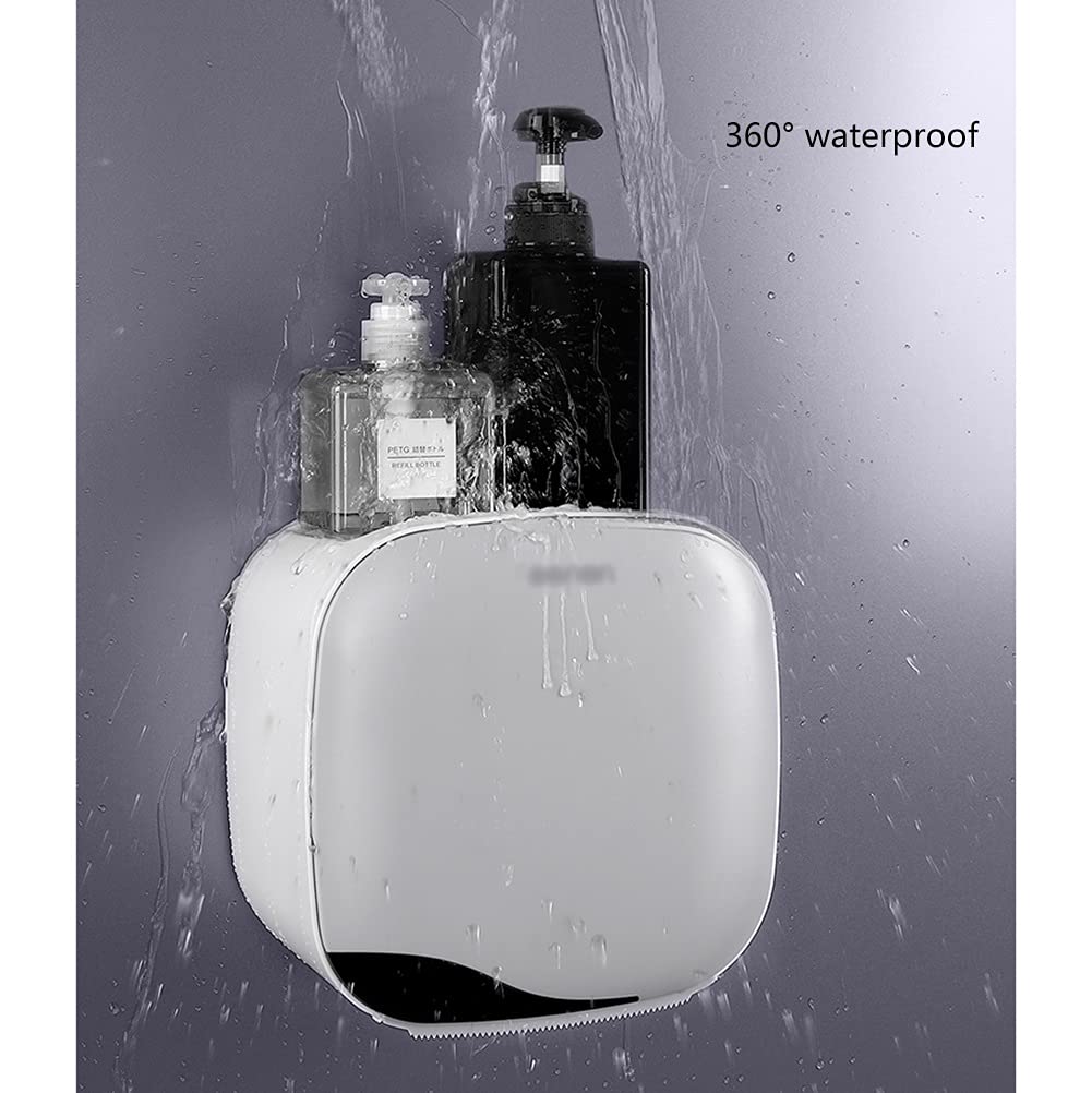 Waterproof Wall Mounted Toilet Paper Holder - Adhesive Bathroom Tissue Box Storage for Toilet Roll & Facial Tissues (Green) - Perfect for Small Bathrooms, RVs & Space-Saving Home Organization