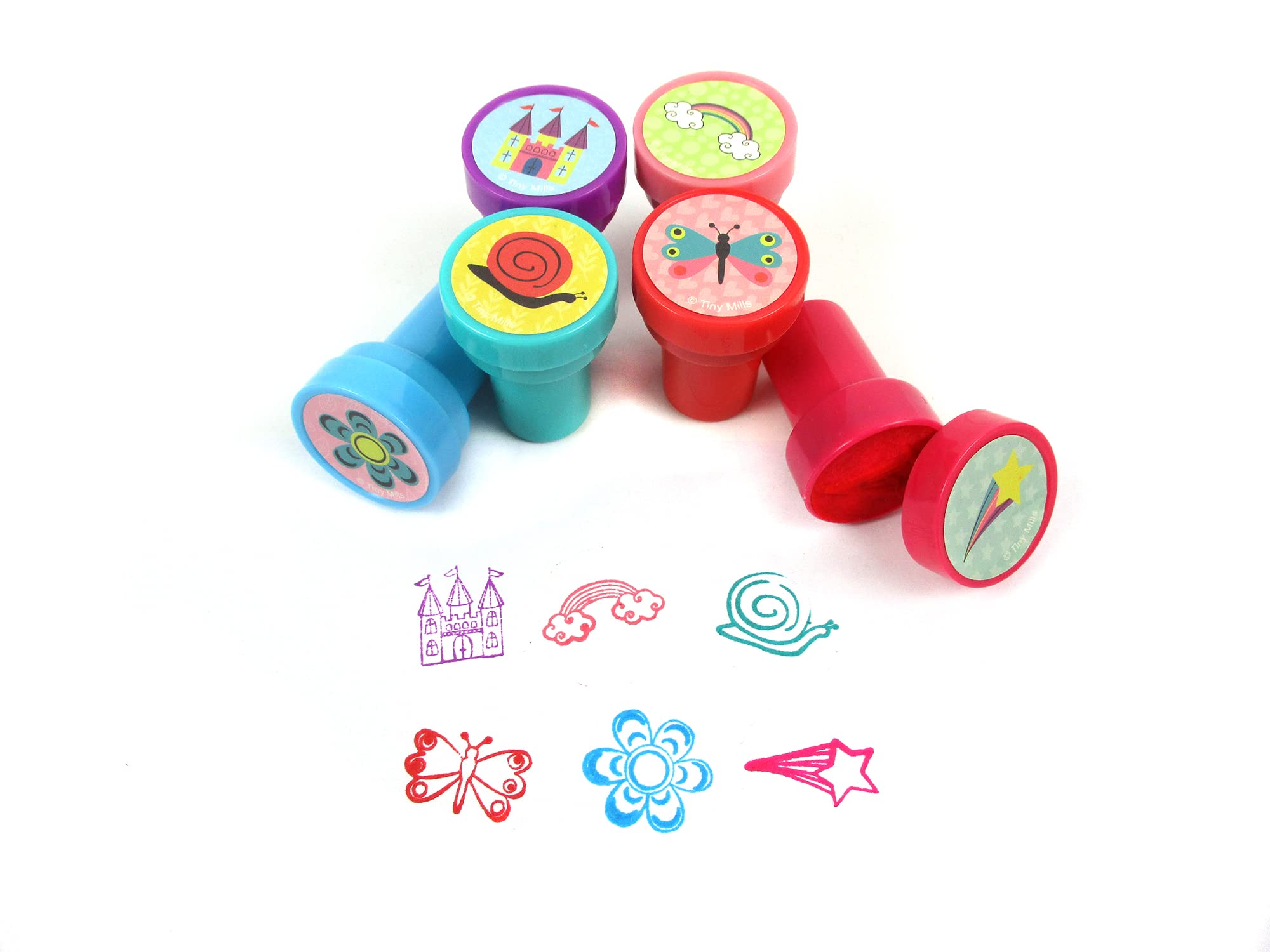 24 Pcs Magical Fairy Stamps for Kids - Self Inking Stamps with 12 Unique Designs | Perfect for Fairy Party Favors, Goody Bags, Carnival Prizes, Pinata Fillers & Classroom Rewards | Great for Arts & Crafts, DIY Projects & Kids' Creative Play
