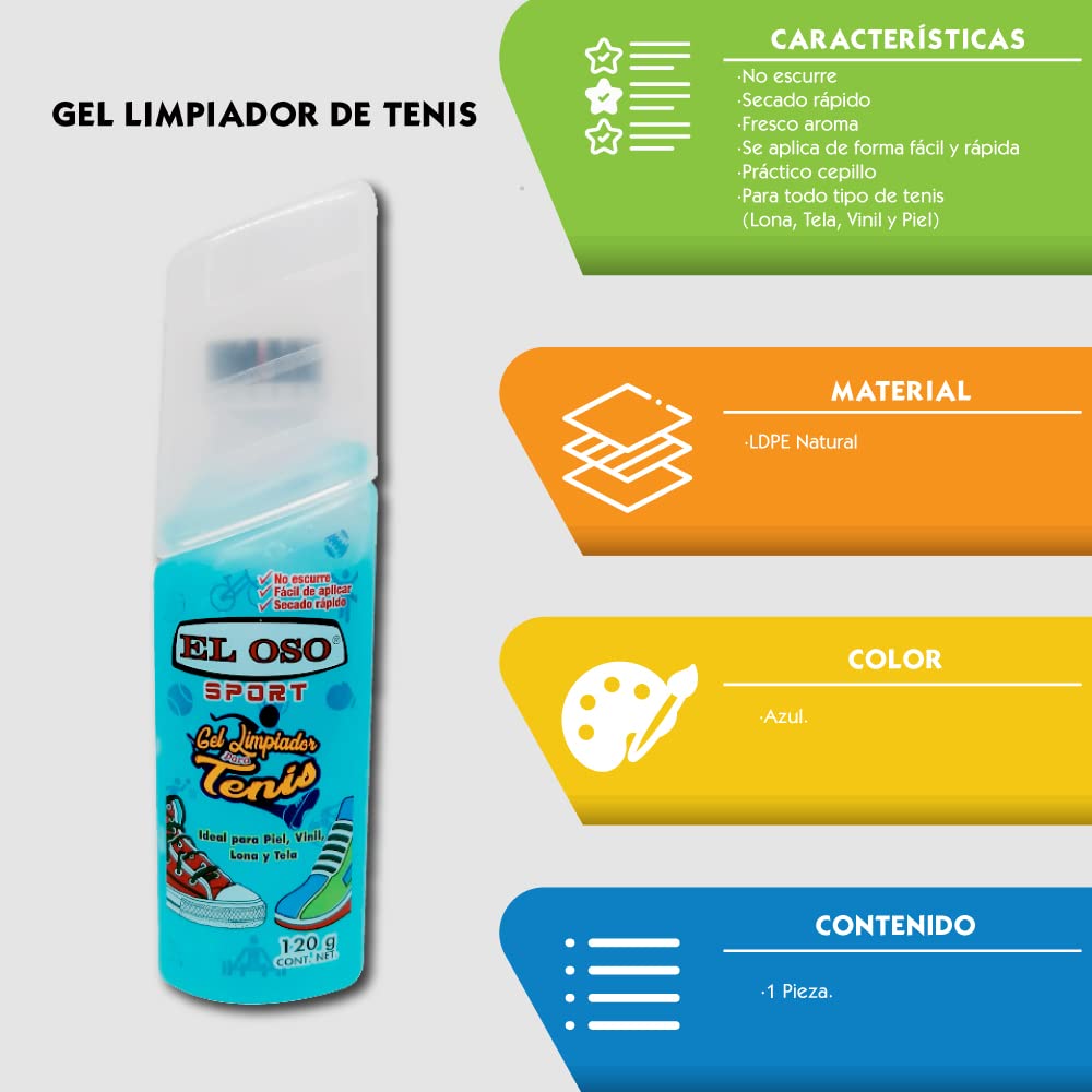 El Oso Sneaker & Sports Shoe Cleaning Gel - 4.23oz Shoe Cleaner for White Sneakers, Prevents Oxidation - Perfect for Gym Shoes, Running Sneakers & Casual Footwear Care