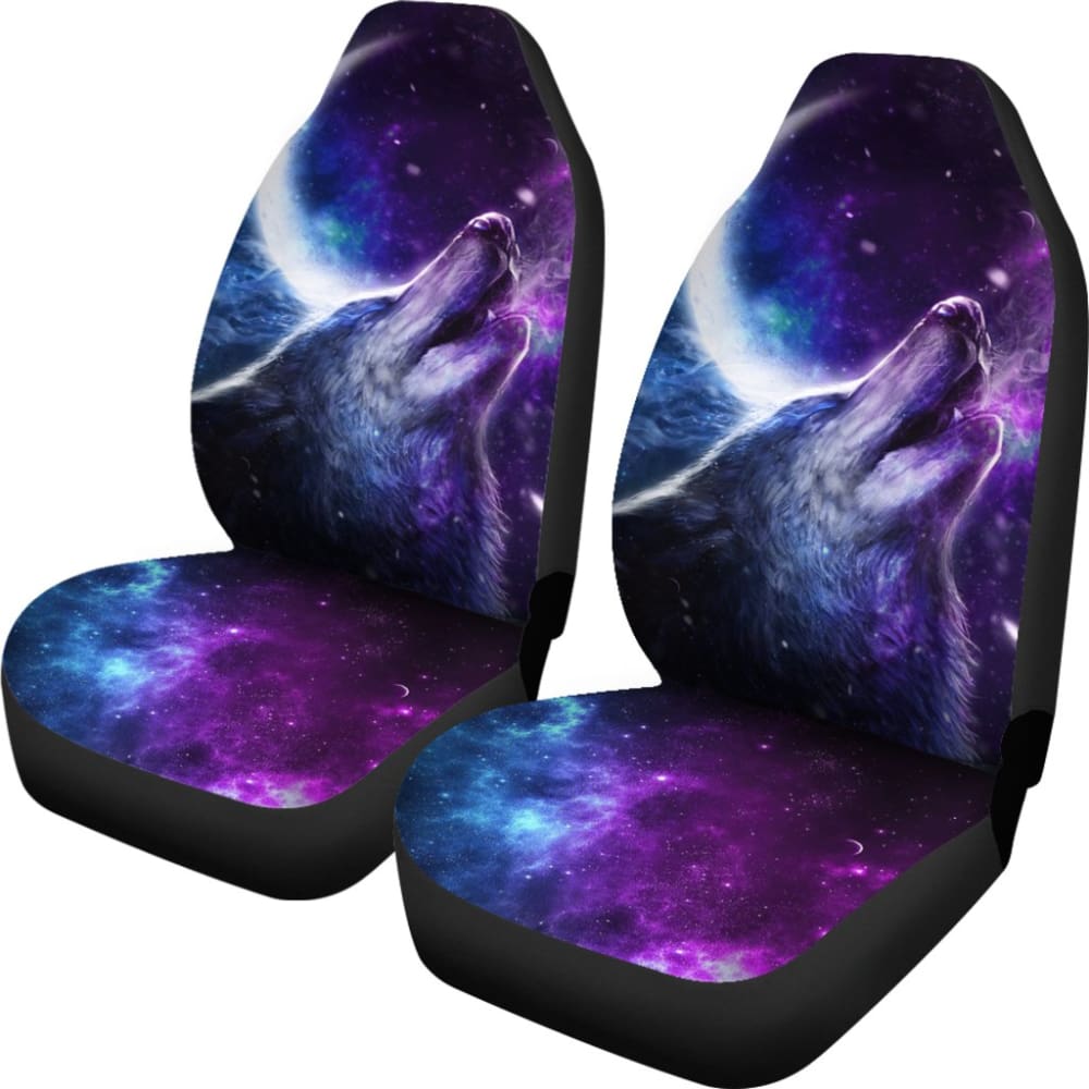 Premium Galaxy Wolf & Moon Car Seat Covers - Universal Fit for Cars, Trucks & SUVs - Stylish & Protective Auto Accessories for Night Riders & Outdoor Enthusiasts