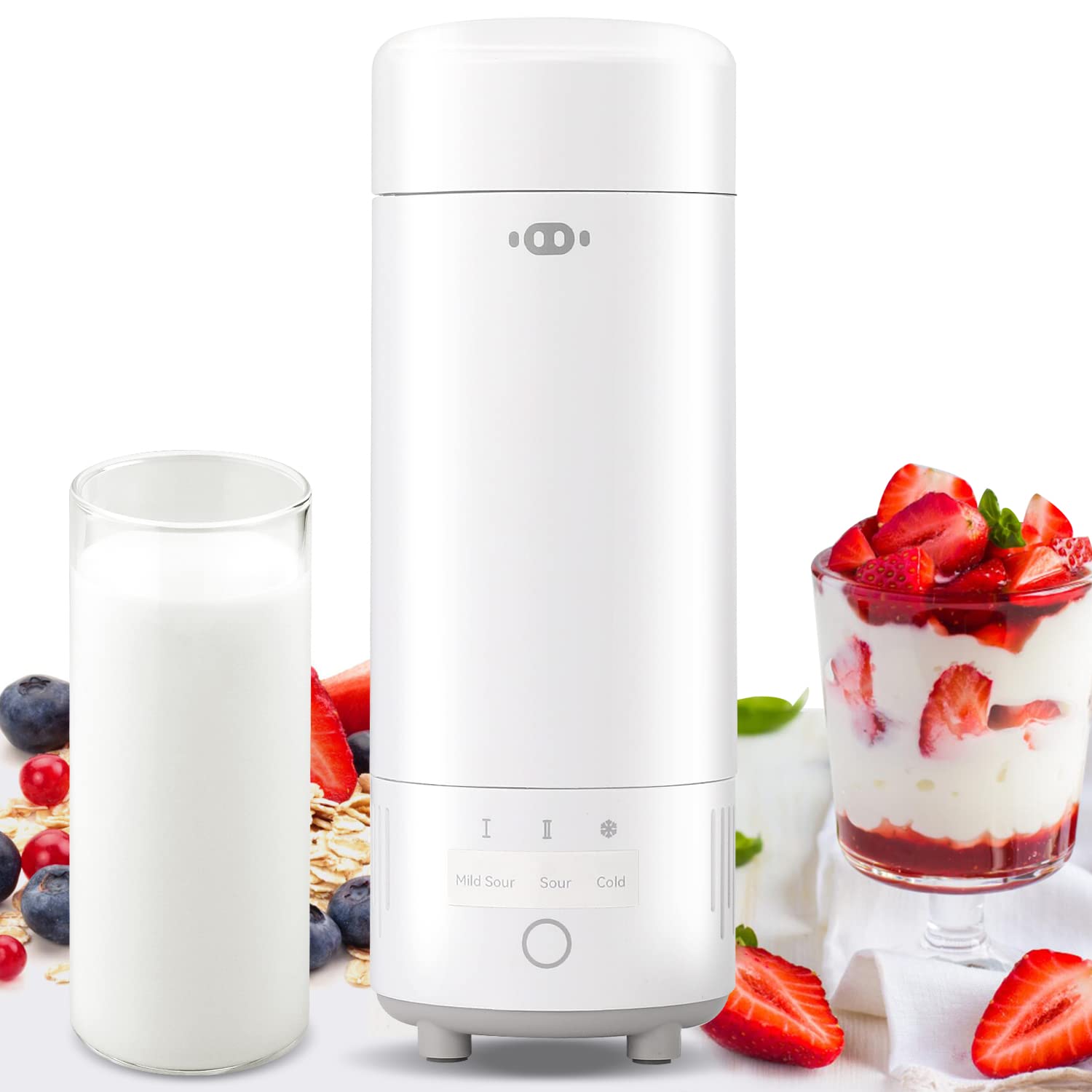 Newhai Automatic Digital Yogurt Maker Machine with Reusable Glass Jar - 250ml Multifunctional Greek & Frozen Yogurt Maker for Home, Organic Yogurt Making | Perfect for Breakfast, Healthy Snacks & DIY Probiotics