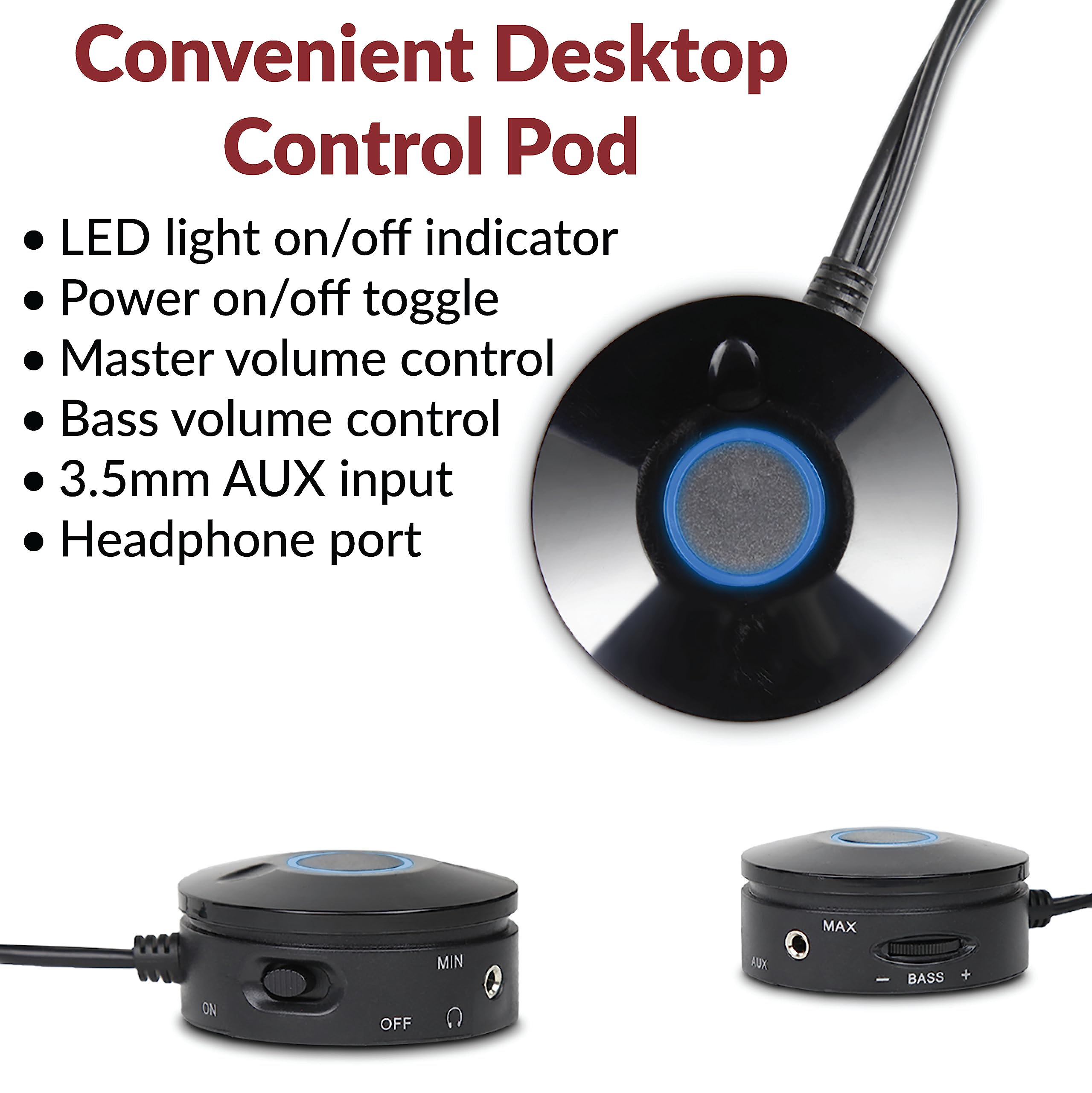 Cyber Acoustics CA-3908 2.1 Multimedia Speaker System with Powerful Subwoofer - 92W Peak Power, Deep Bass for Music, Movies & Gaming - Compatible with Desktop, Laptop & Console - Ideal for Home Office, Gaming Setup & Entertainment Systems