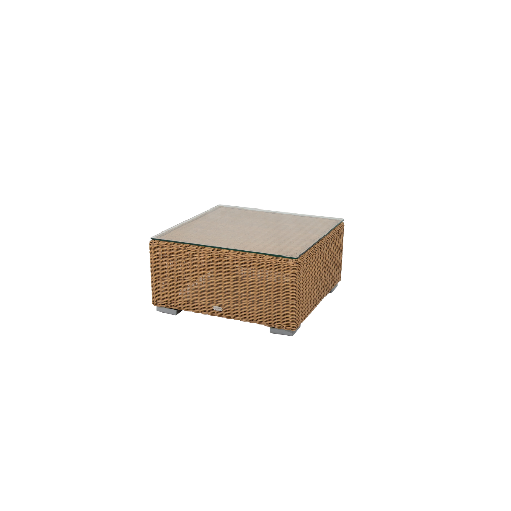 Chester Woven Outdoor Footstool Coffee Table - Stylish & Durable for Patio, Garden, and Poolside Relaxation