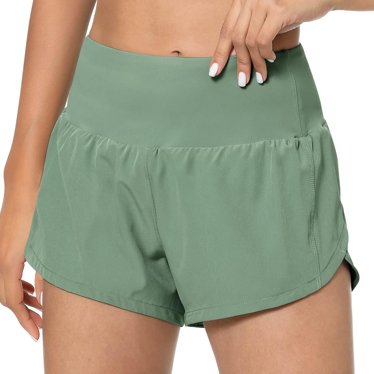 GYM RAINBOW Women's High Waisted Athletic Shorts - Lightweight Quick Dry Workout Running Shorts with Pockets for Yoga, Gym & Outdoor Activities