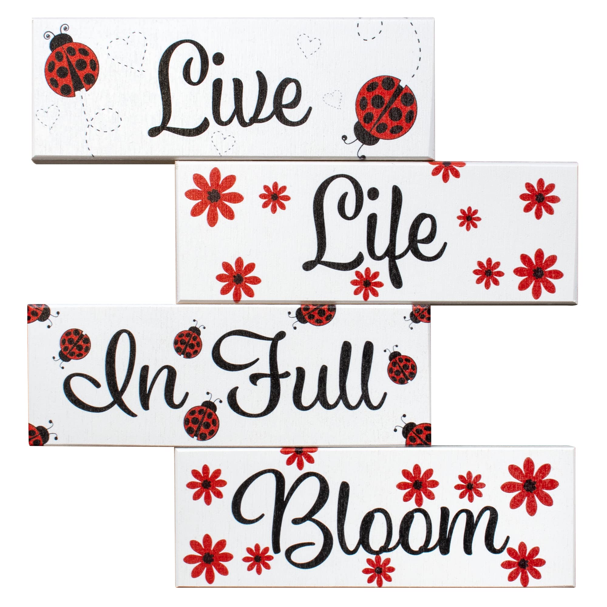 Farmhouse Spring Decor Signs - Rustic Tiered Tray & Tabletop Centerpiece Shelf for Mantel, Wall, or Entryway | Handmade in USA | Perfect for Easter, Mother's Day & Spring Home Styling