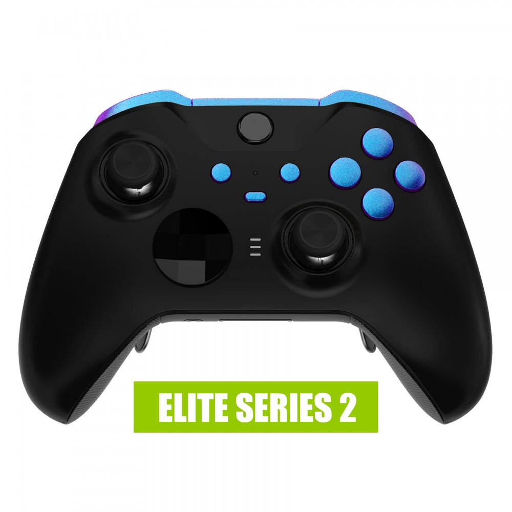 eXtremeRate Chameleon Purple Blue Replacement Buttons for Xbox One Elite Series 2 Controller - LB RB LT RT Bumpers Triggers ABXY Start Back Sync Profile Switch Keys - Compatible with Xbox One Elite V2 Controller Model 1797 & Core Model 1797 (IL101) - Perfect for Gaming Enthusiasts & Custom Mods