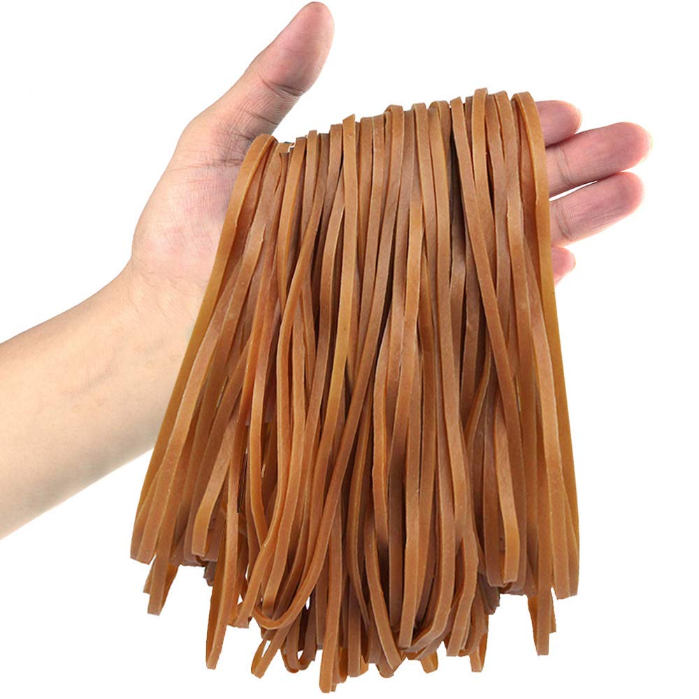 Coopay 180 Pieces Large Rubber Bands Bulk - 8 Inch Heavy Duty Strong Elastic Bands for Office, School & Home Use | Secure Trash Cans, Garbage Bags & File Folders | Perfect for Organizing, Packing & DIY Projects (Yellow)