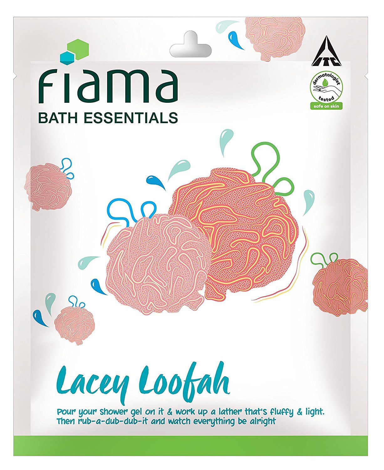 Fiama Bath Essentials Puff-A-Loofah & Lacey Loofah Set - Exfoliating Body Scrubber for Shower & Spa (Color May Vary) - Perfect for Daily Skincare Routine & Gift Sets