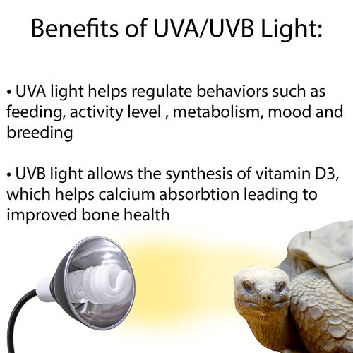 26W UVB Bulb & Gooseneck Lamp with Dome Set - Reptile Basking Light for Turtles, Lizards, and Bearded Dragons - Perfect for Terrariums and Reptile Habitats