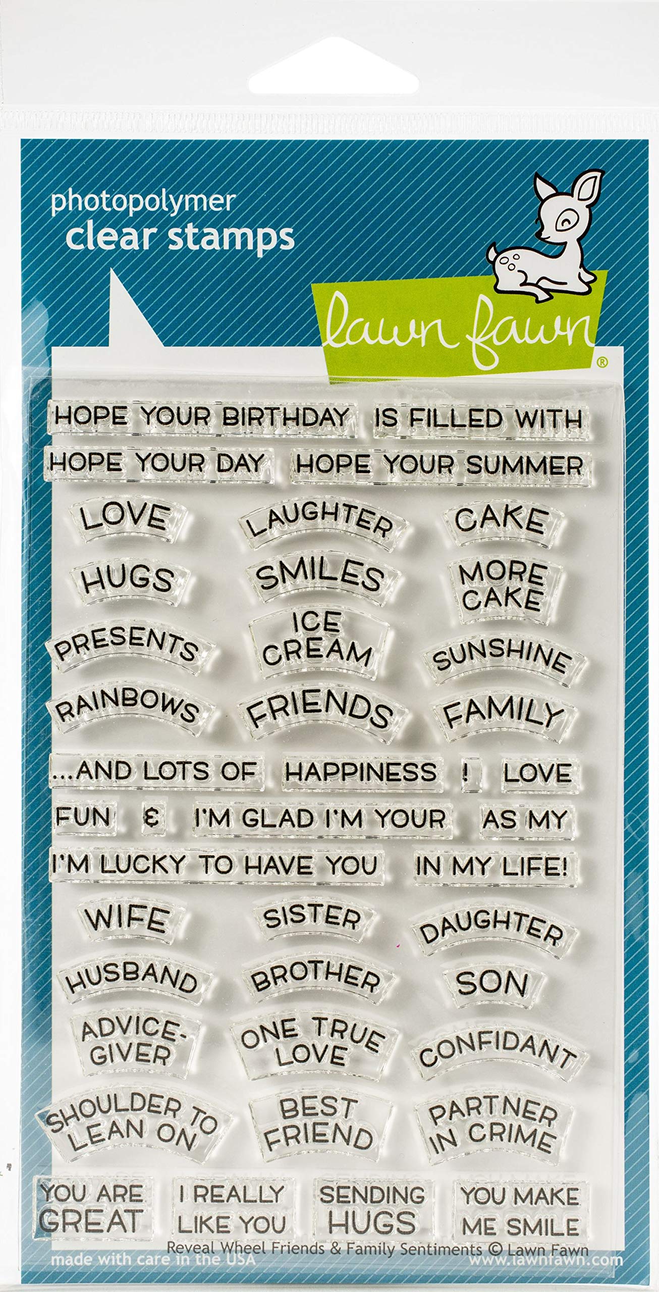 LAWN FAWN Reveal Wheel: Friends & Family Sentiments Clear Stamps 4
