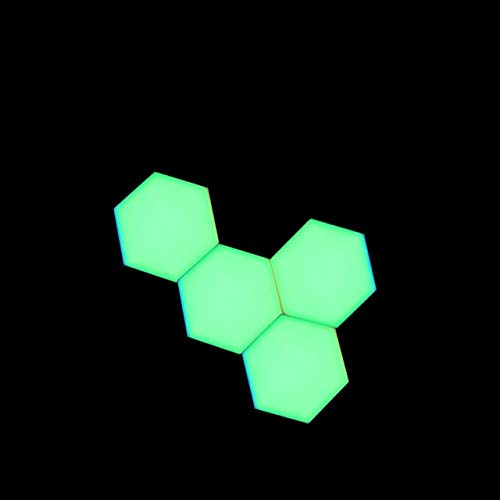 BINGFANG-W Modern Nordic Hexagon LED Wall Lamp - Magnetic Modular Touch Control Night Light with 16 Color Changing Modes for Bedroom, Living Room, Nursery Decor | DIY Honeycomb Lighting for Home & Office
