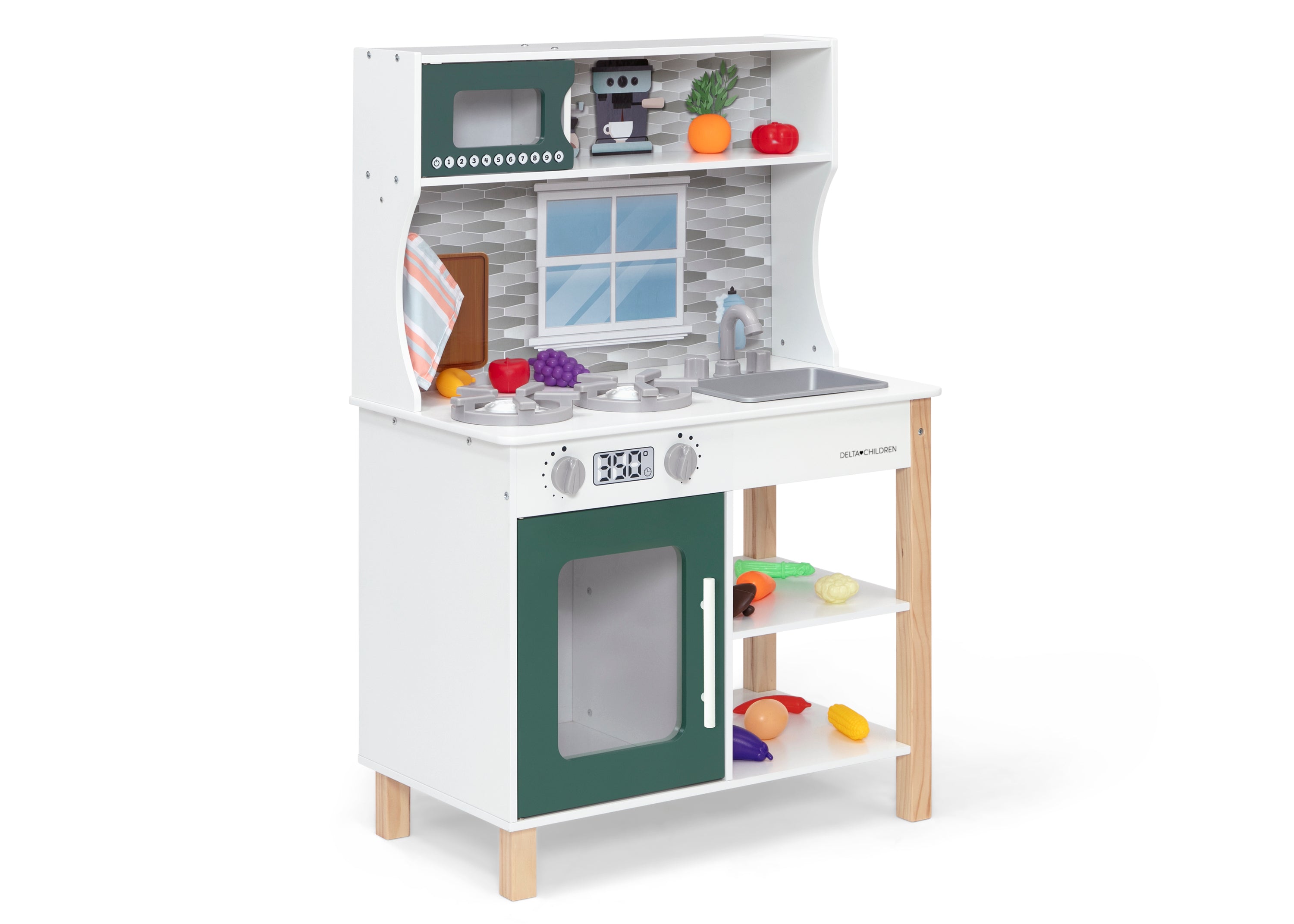 Tiny Chef Play Kitchen Set - Wooden Pretend Cooking Toy for Kids Ages 3-6 | Interactive Learning & Role Play for Preschoolers | Perfect for Birthday Gifts & Indoor Playtime