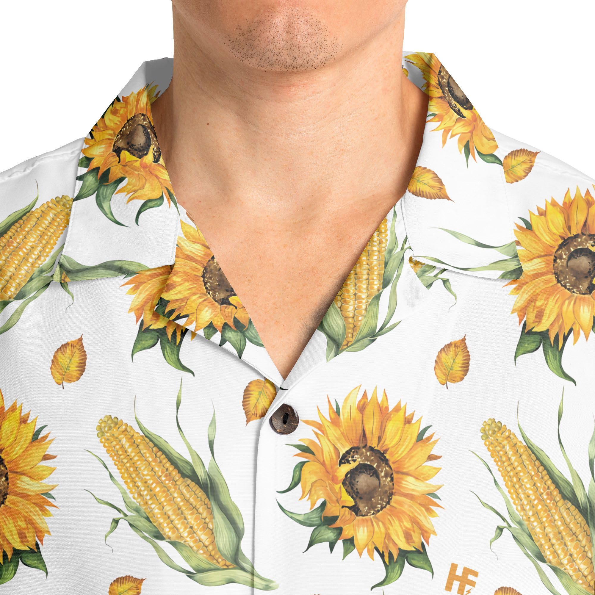HYPERFAVOR Corn Print Hawaiian Shirt for Men & Women - Short Sleeve Corn on Cob T-Shirt - Funny Corn Lover Gift - Perfect for Summer Parties, BBQ & Tropical Vacations