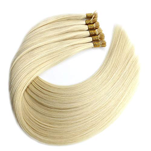 100% Remy Human Hair Extensions 24 Inches Blonde - 100g 1g/s 100s I-Tip Hair Extensions for Length & Volume | Perfect for Daily Styling, Parties & Special Occasions