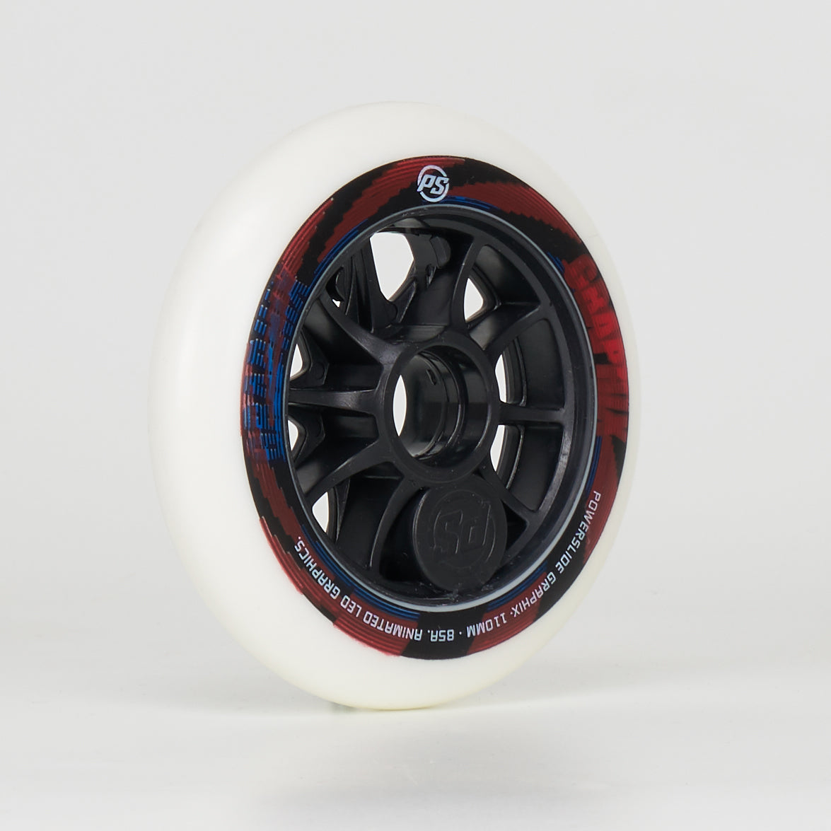 Powerslide Graphix Naked 110mm Inline Skate Wheels - High Performance Urethane Rollerblade Wheels (LED Module Not Included) for Outdoor Skating, Rink Sports & Fitness Training