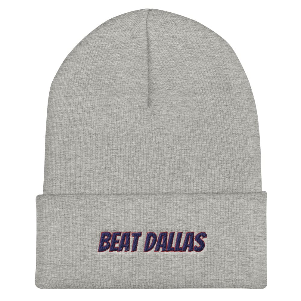 Beat Dallas Hat for Men - Funny Goofy Design Cuffed Beanie - Perfect for Cowboys Rivalry Games, Winter Sports & Outdoor Activities